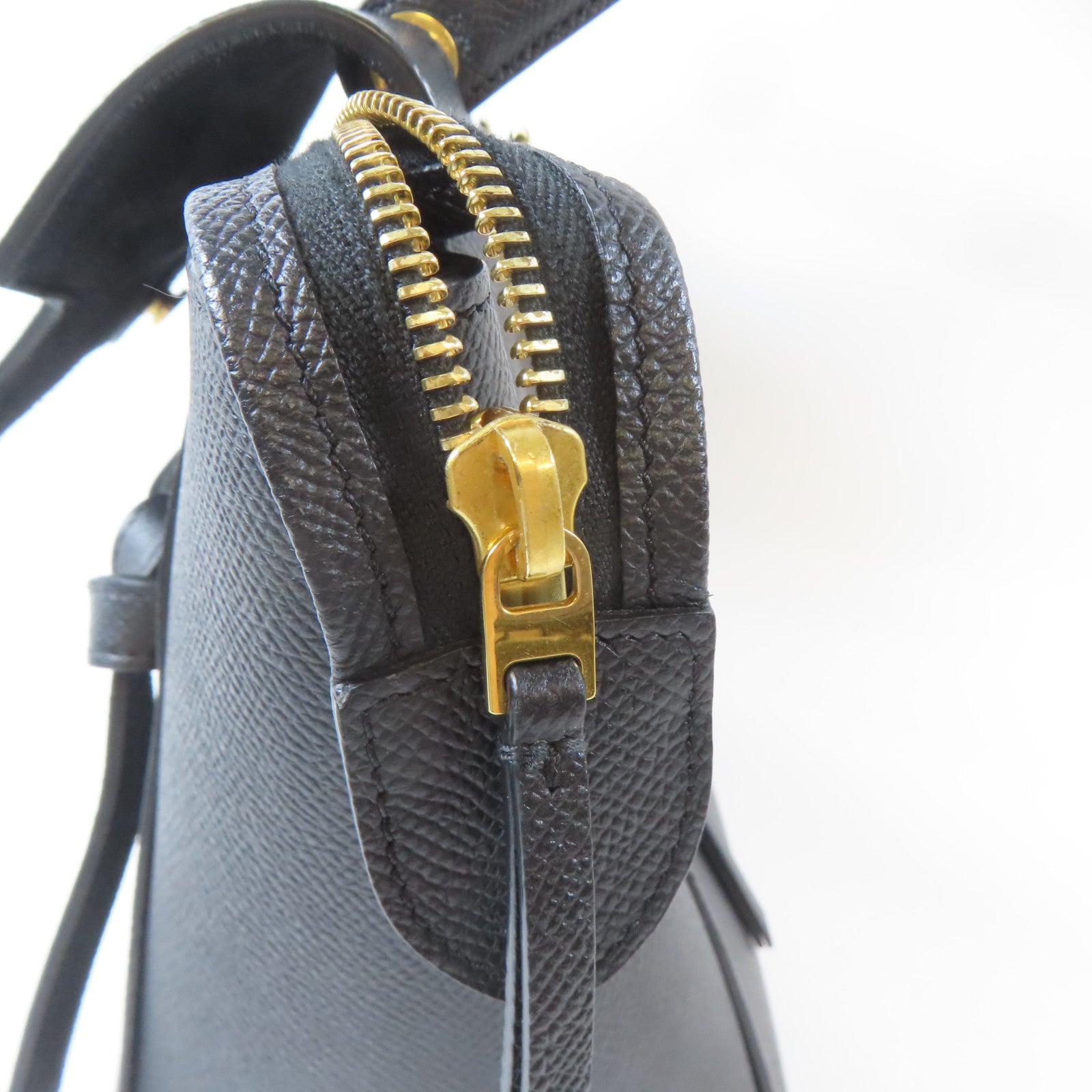 CELINE 牛皮皮革Belt Bag金扣手挽肩背兩用袋黑色