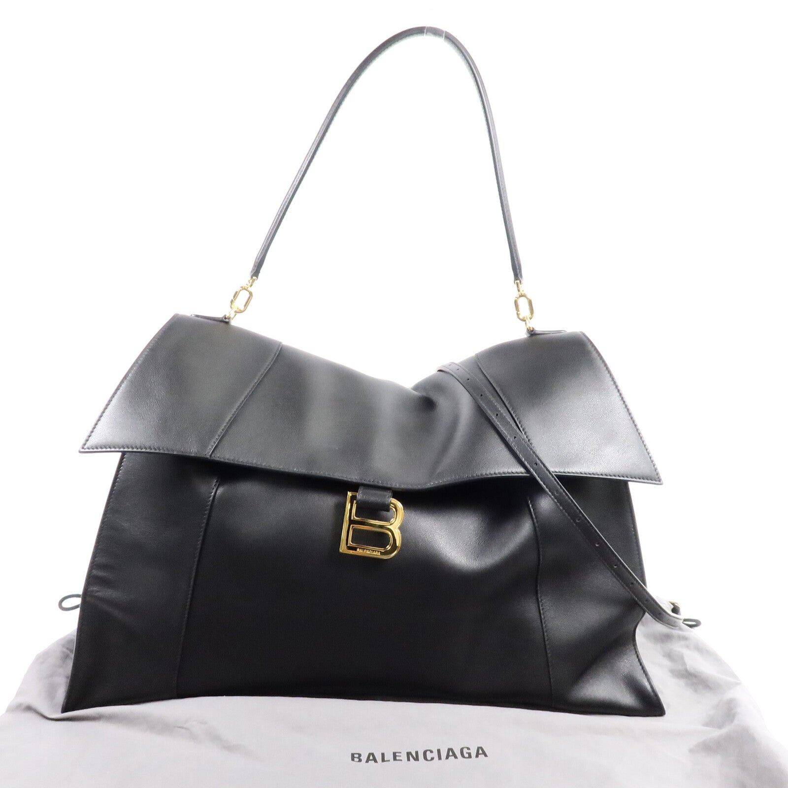 BALENCIAGA 牛皮皮革Hourglass Soft Large手挽肩背兩用袋