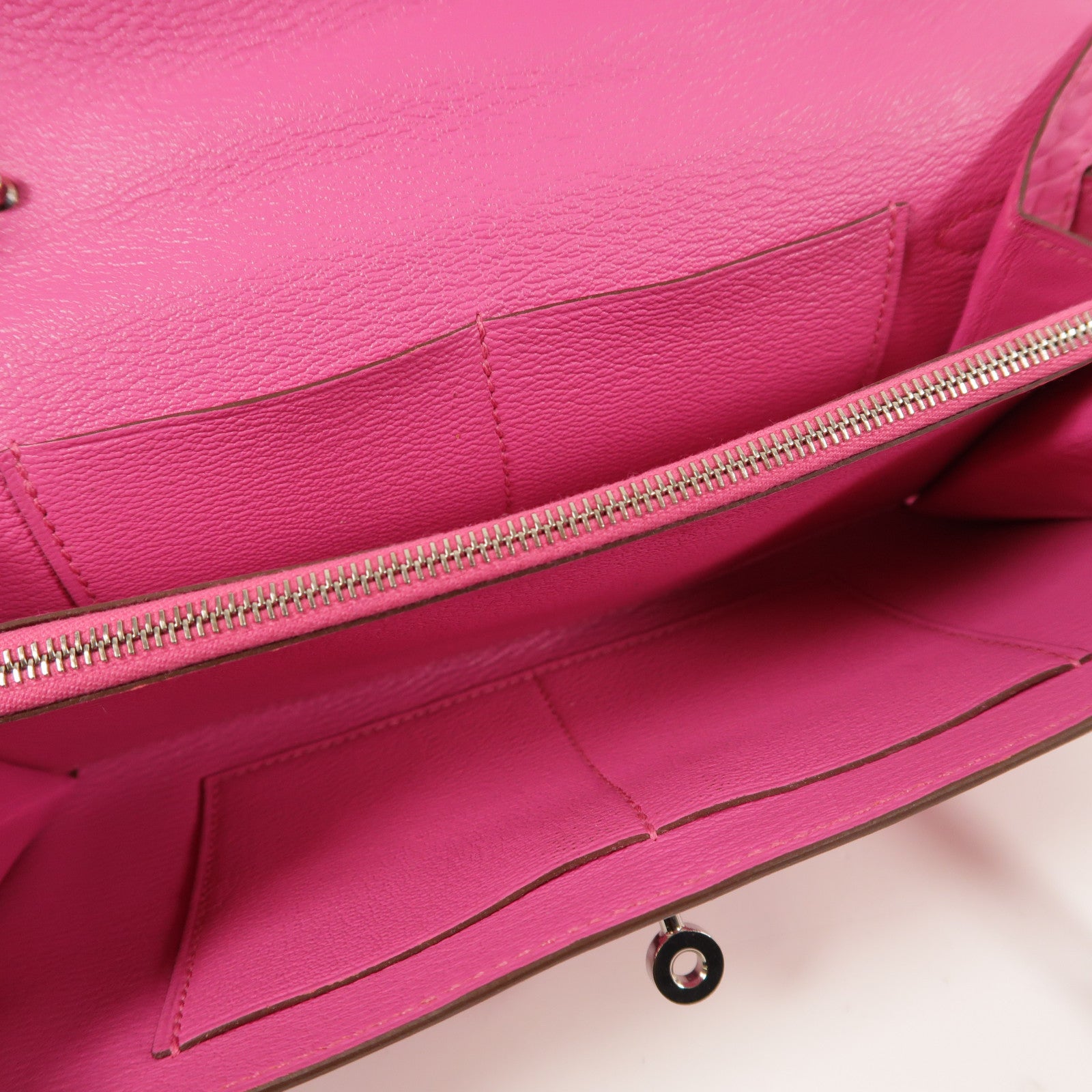 HERMES Alligator Mat皮革Kelly To Go銀扣肩背袋Rose Shocking