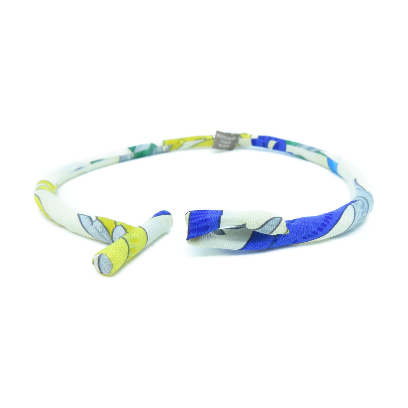 HERMES 【激減優惠】絲質Bracelet手鐲白色/藍色/黃色#16.5cm