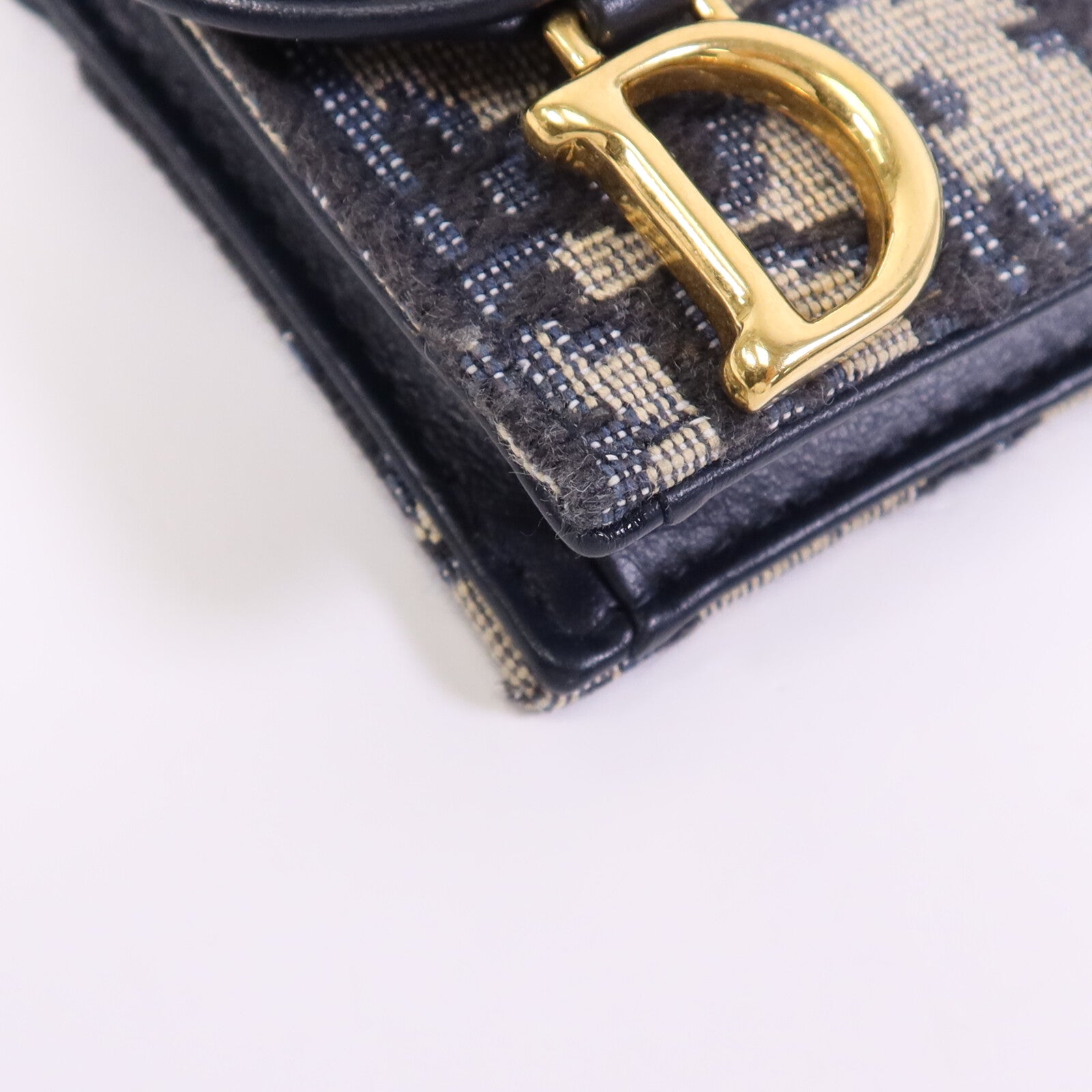 Dior 帆布Saddle金扣卡片套