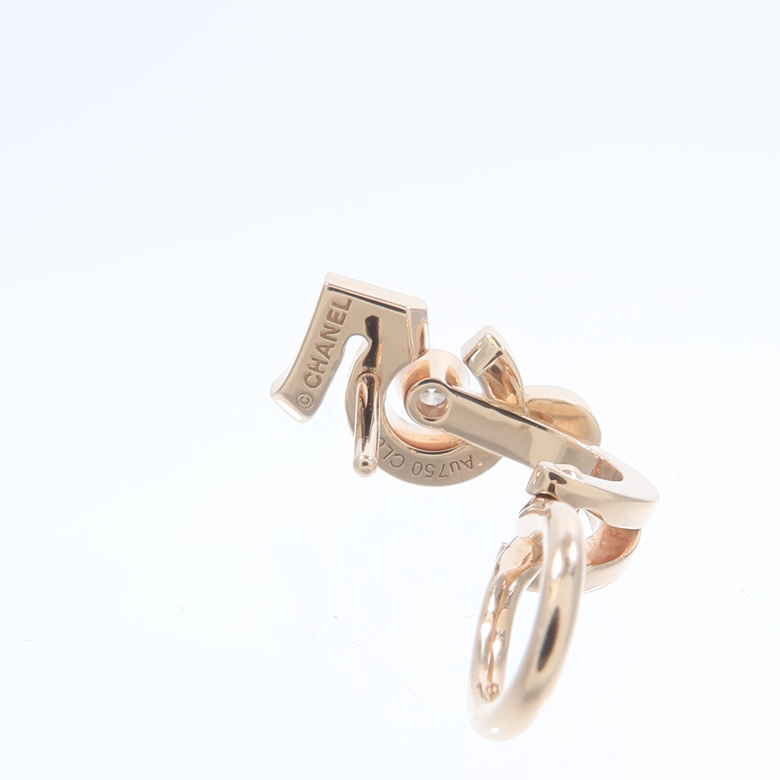 CHANEL 18K玫瑰金Eternal No.5 Single Earring鑽石耳環