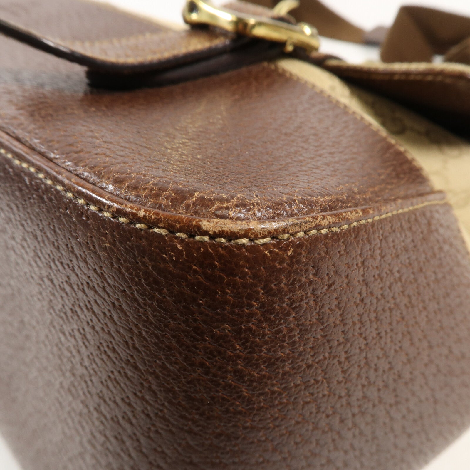 GUCCI 帆布Shoulder Bag金扣肩背袋