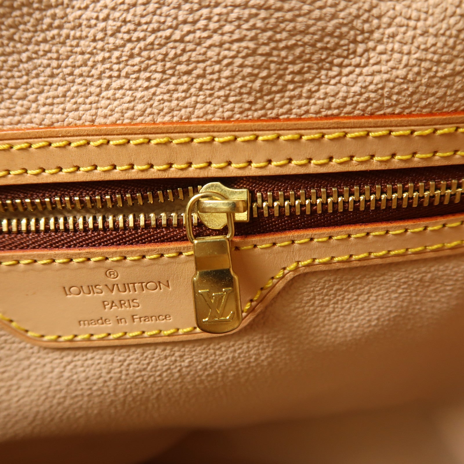 LOUIS VUITTON Monogram Bucket GM金扣手挽袋棕色