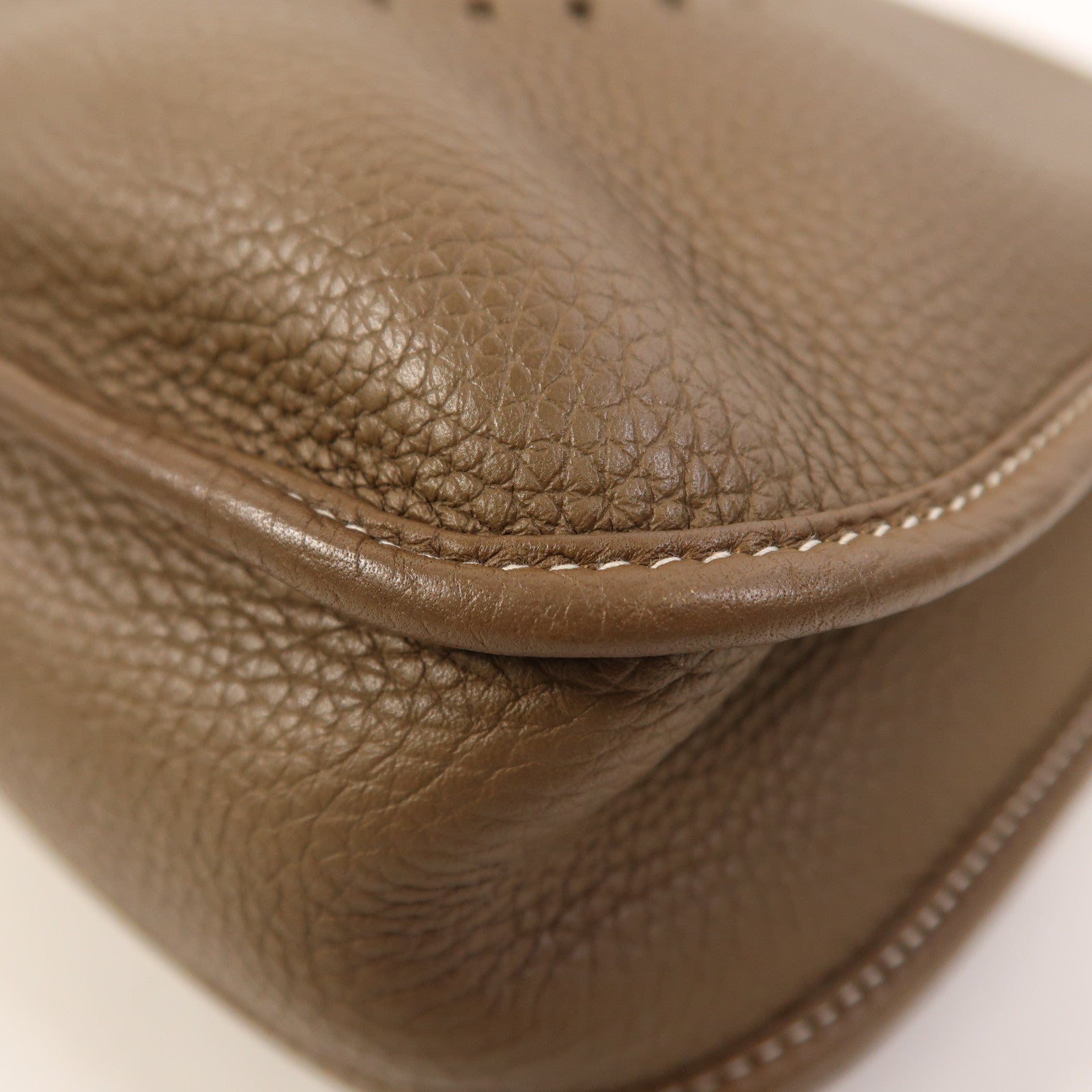 HERMES Clemence皮革Evelyne PM銀扣肩背袋Etoupe