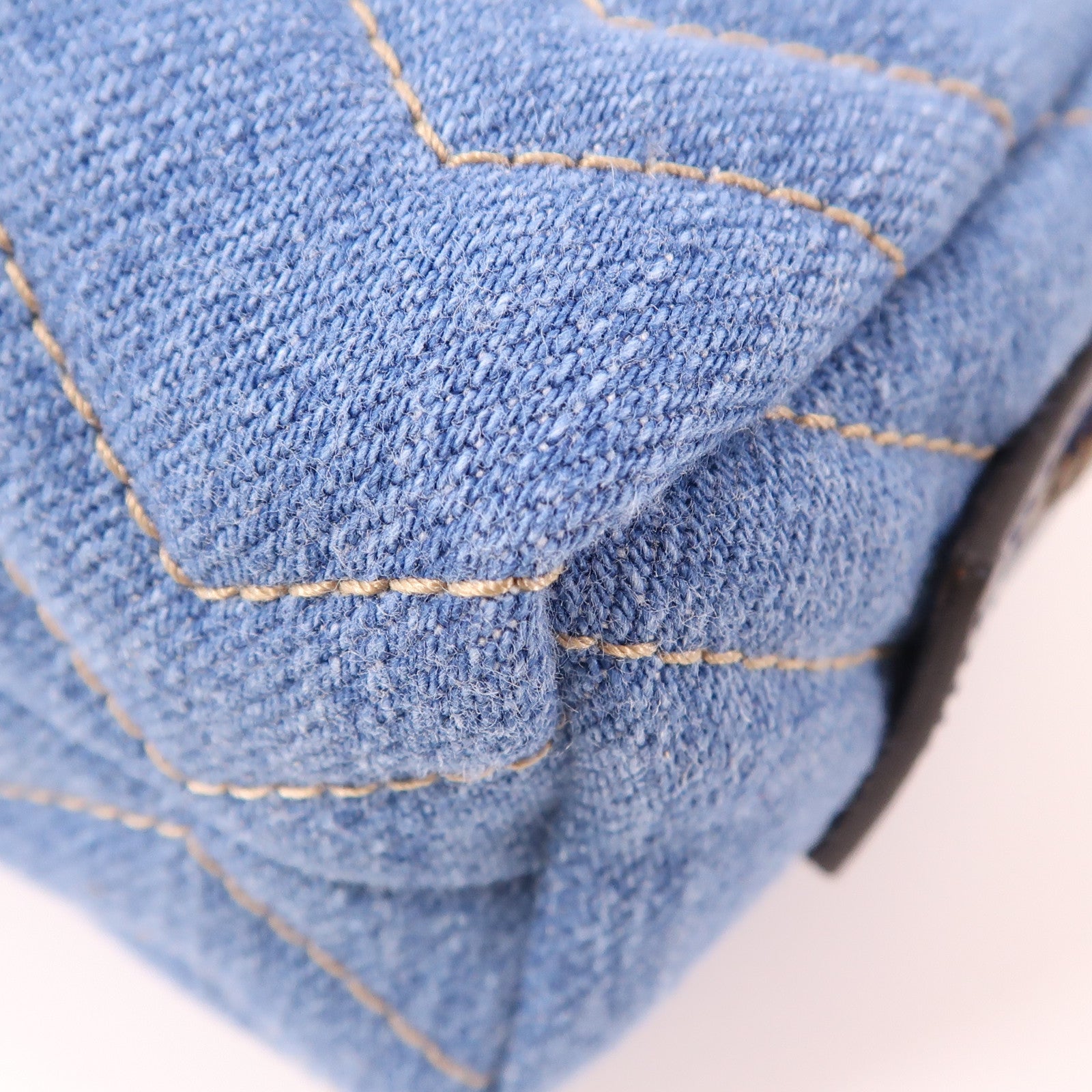 GUCCI GG GHW Pouch 476165 Denim Blue