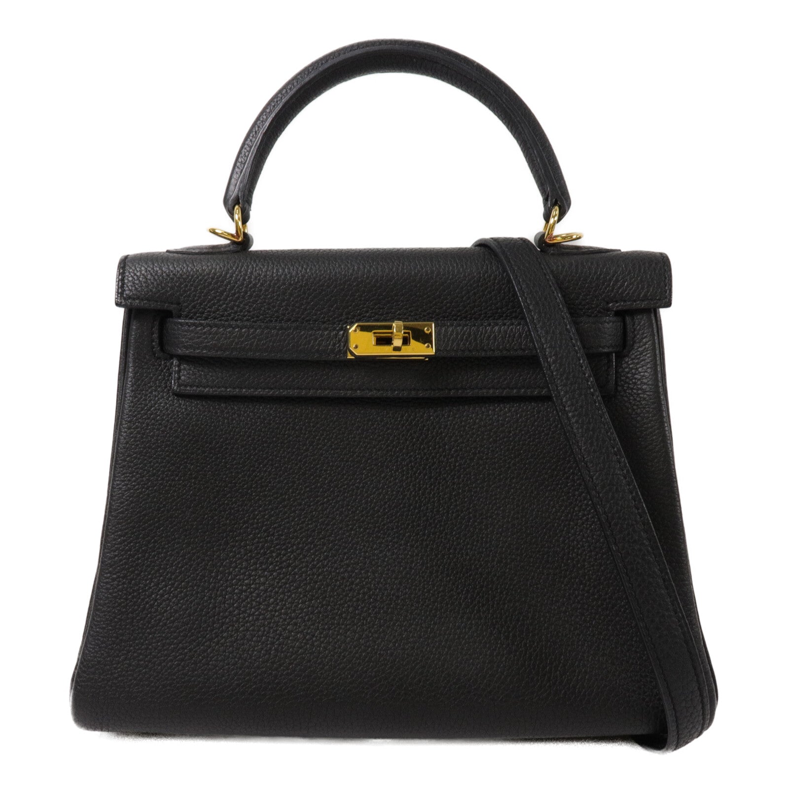 HERMES Togo皮革Kelly 25手挽肩背兩用袋Noir