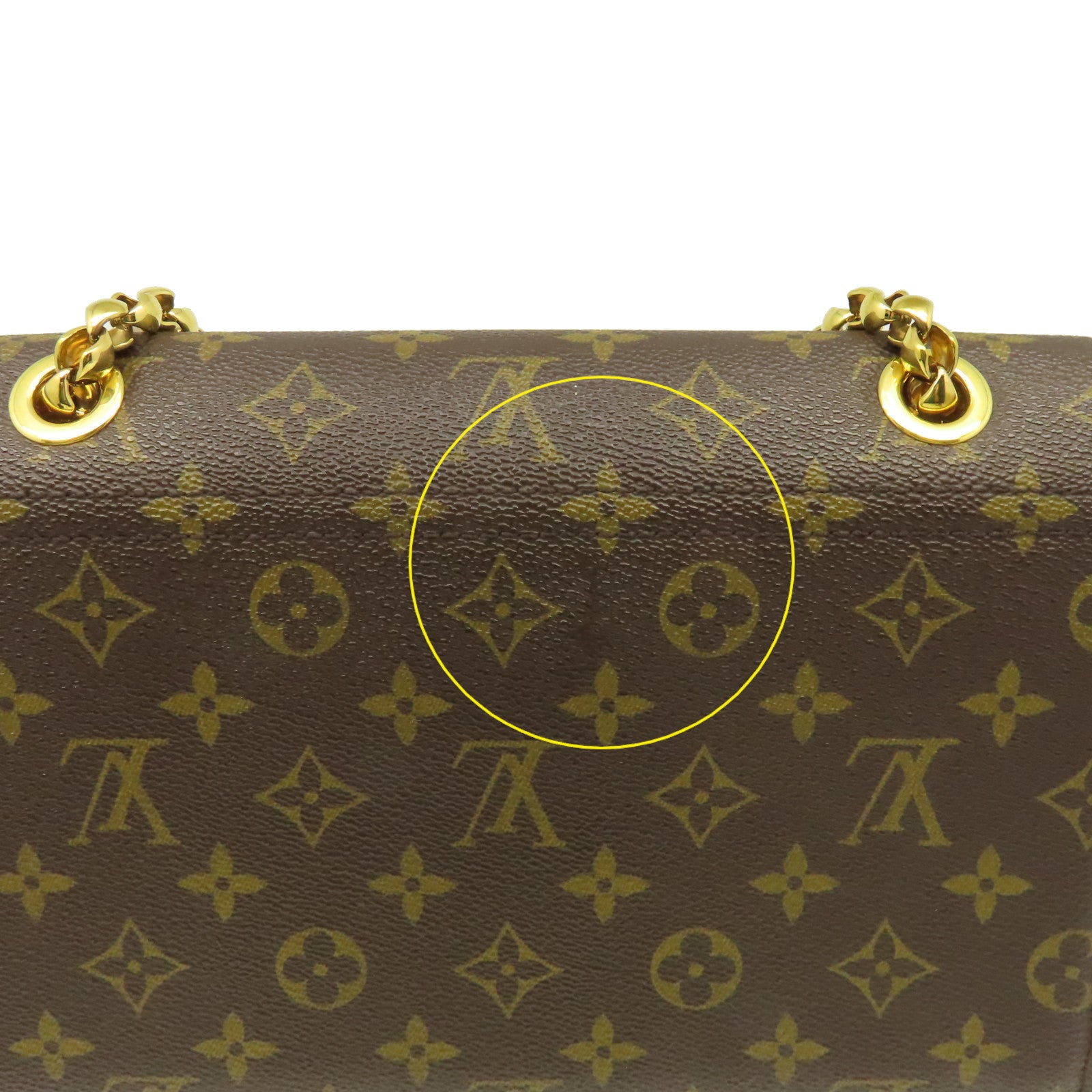 LOUIS VUITTON Monogram Victoire Chain Shoulder Bag金扣連帶肩背袋啡色/紅色