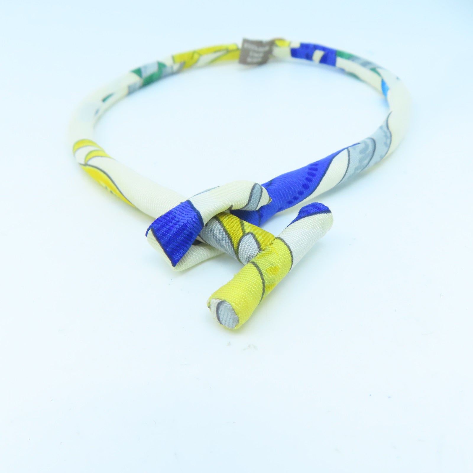 HERMES 【激減優惠】絲質Bracelet手鐲白色/藍色/黃色#16.5cm