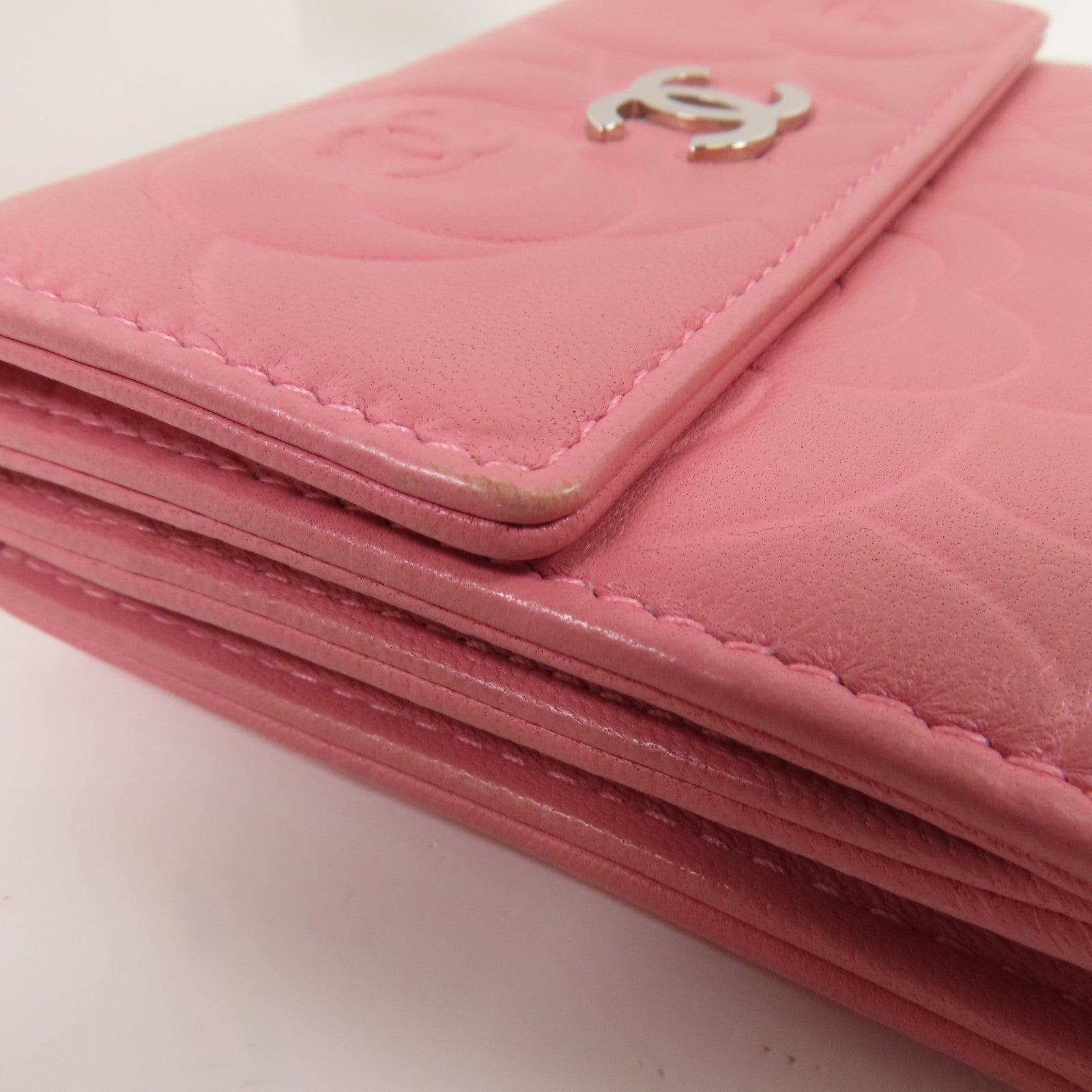 CHANEL 羊皮皮革Wallet銀扣錢包