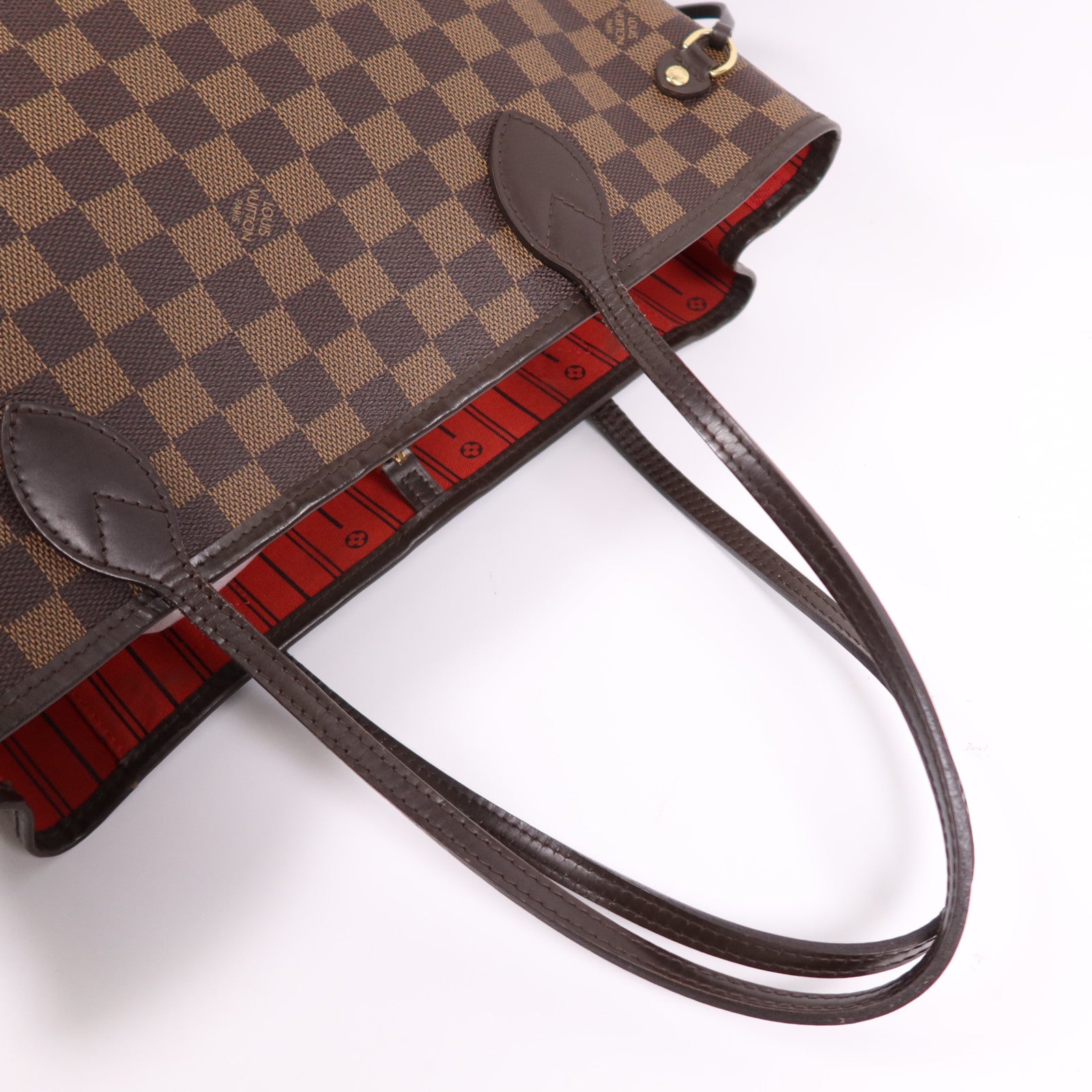 LOUIS VUITTON Damier Neverfull MM金扣手挽袋/肩背袋
