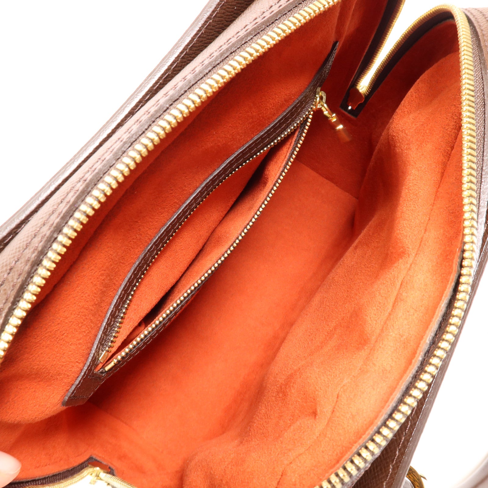 LOUIS VUITTON Damier Triana金扣手挽袋