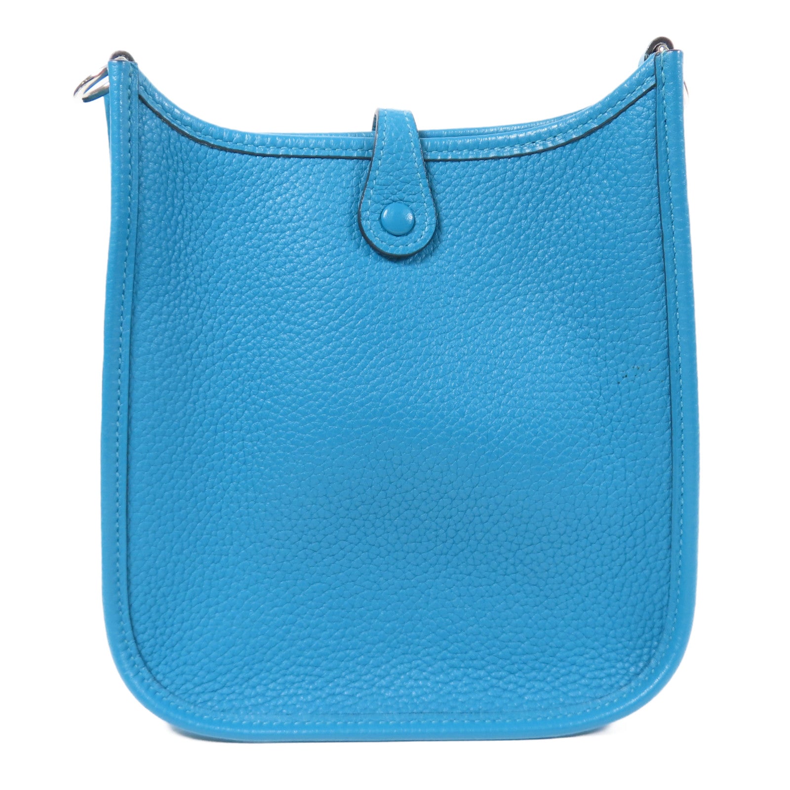 HERMES 【激減優惠】Clemence皮革Evelyne TPM銀扣肩背袋Turquoise/藍色