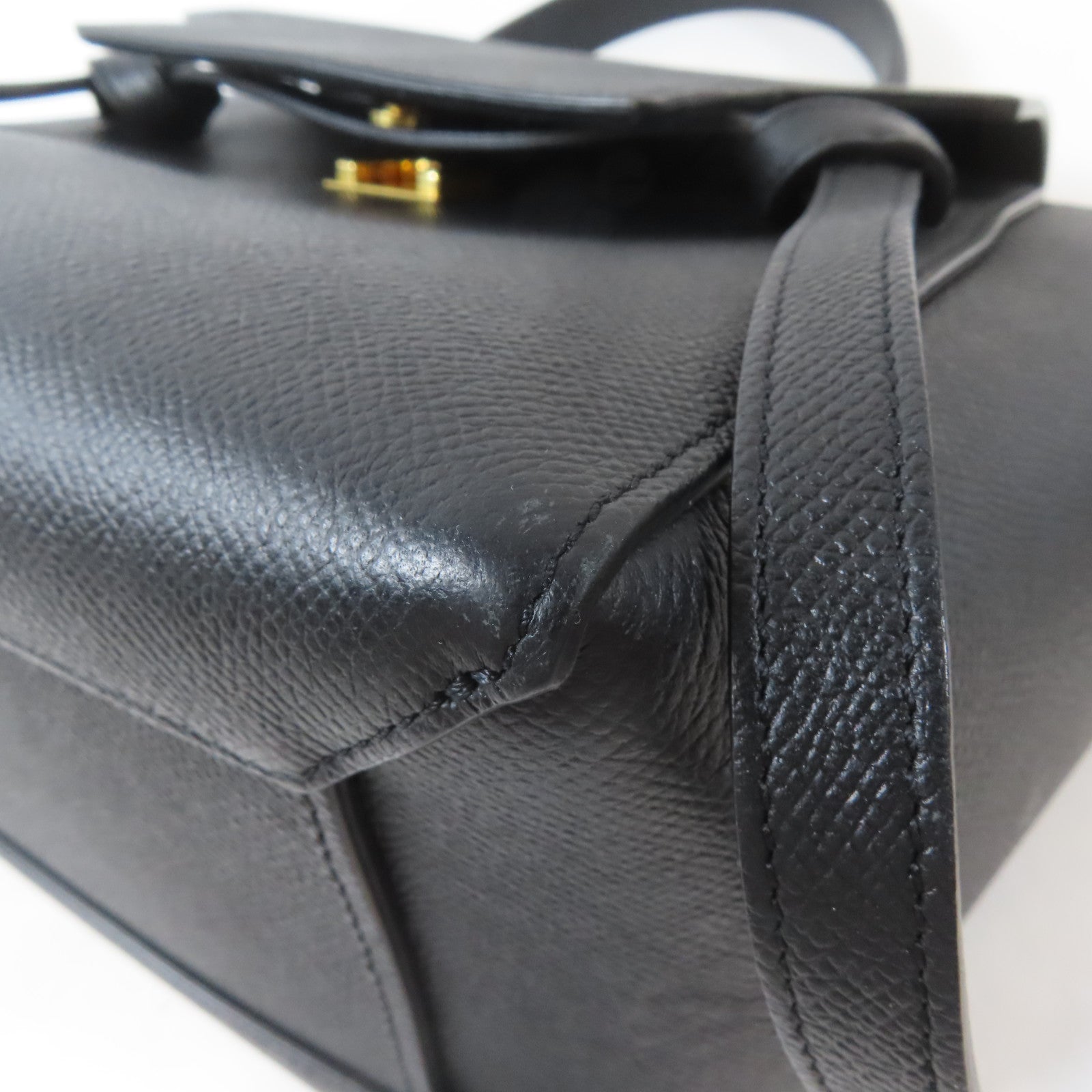 CELINE 牛皮皮革Belt Bag金扣手挽肩背兩用袋黑色