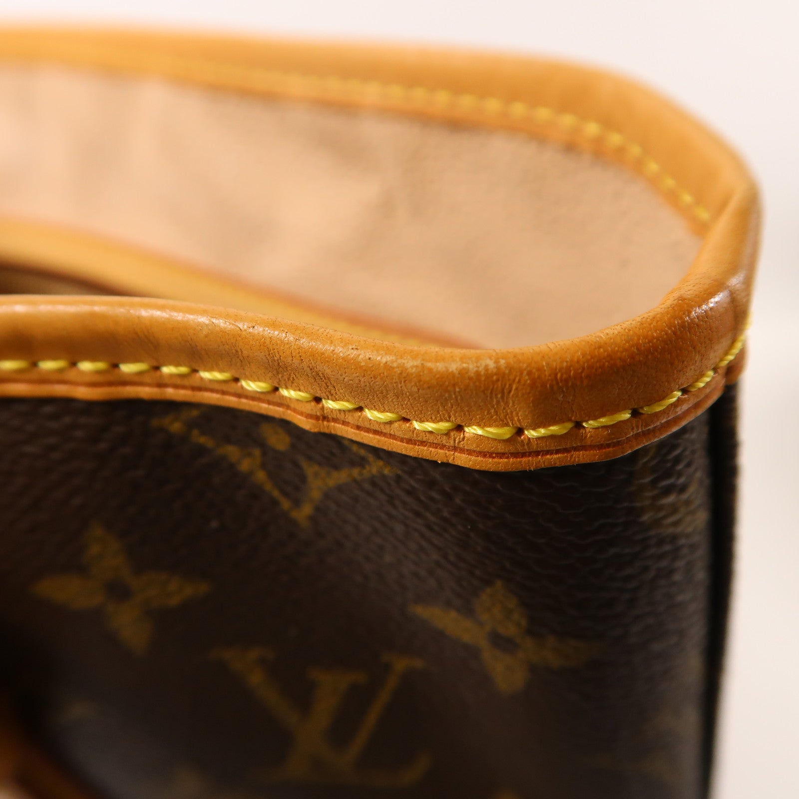 LOUIS VUITTON Monogram Bucket GM金扣手挽袋棕色