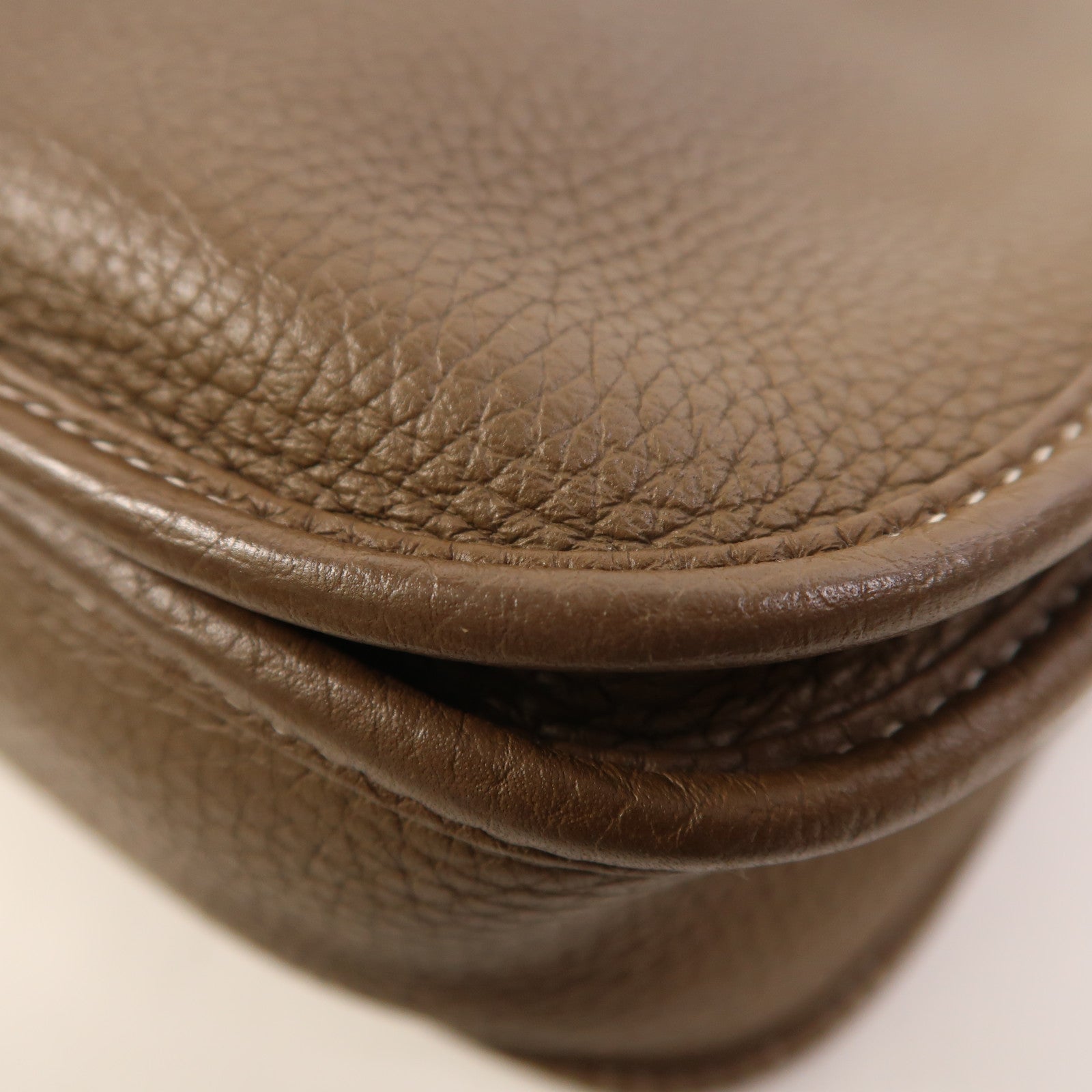 HERMES Clemence皮革Evelyne PM銀扣肩背袋Etoupe