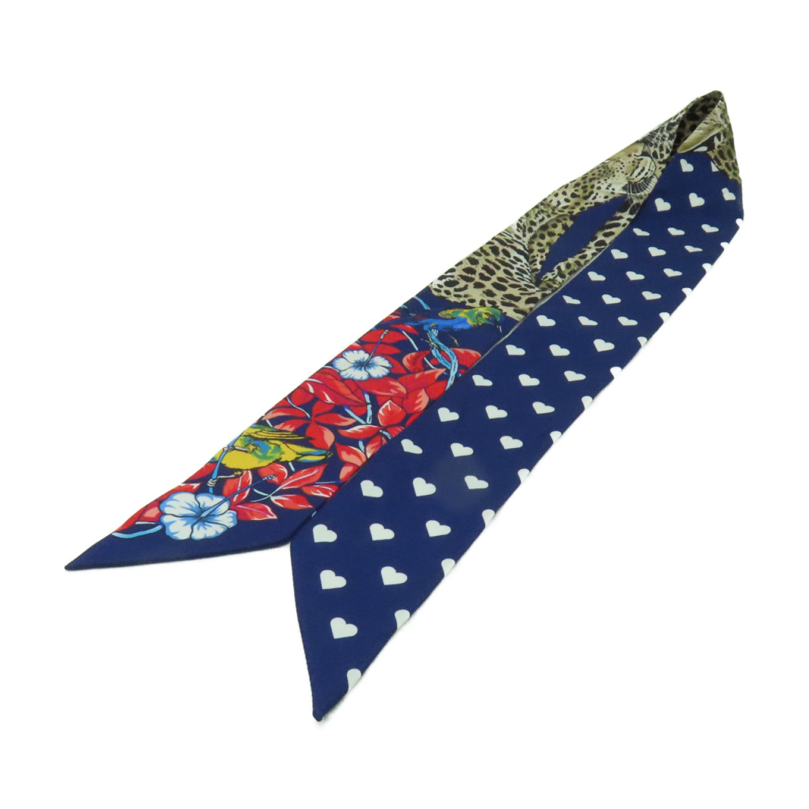 HERMES 【激減優惠】絲質Twilly絲巾藍色/啡色/紅色