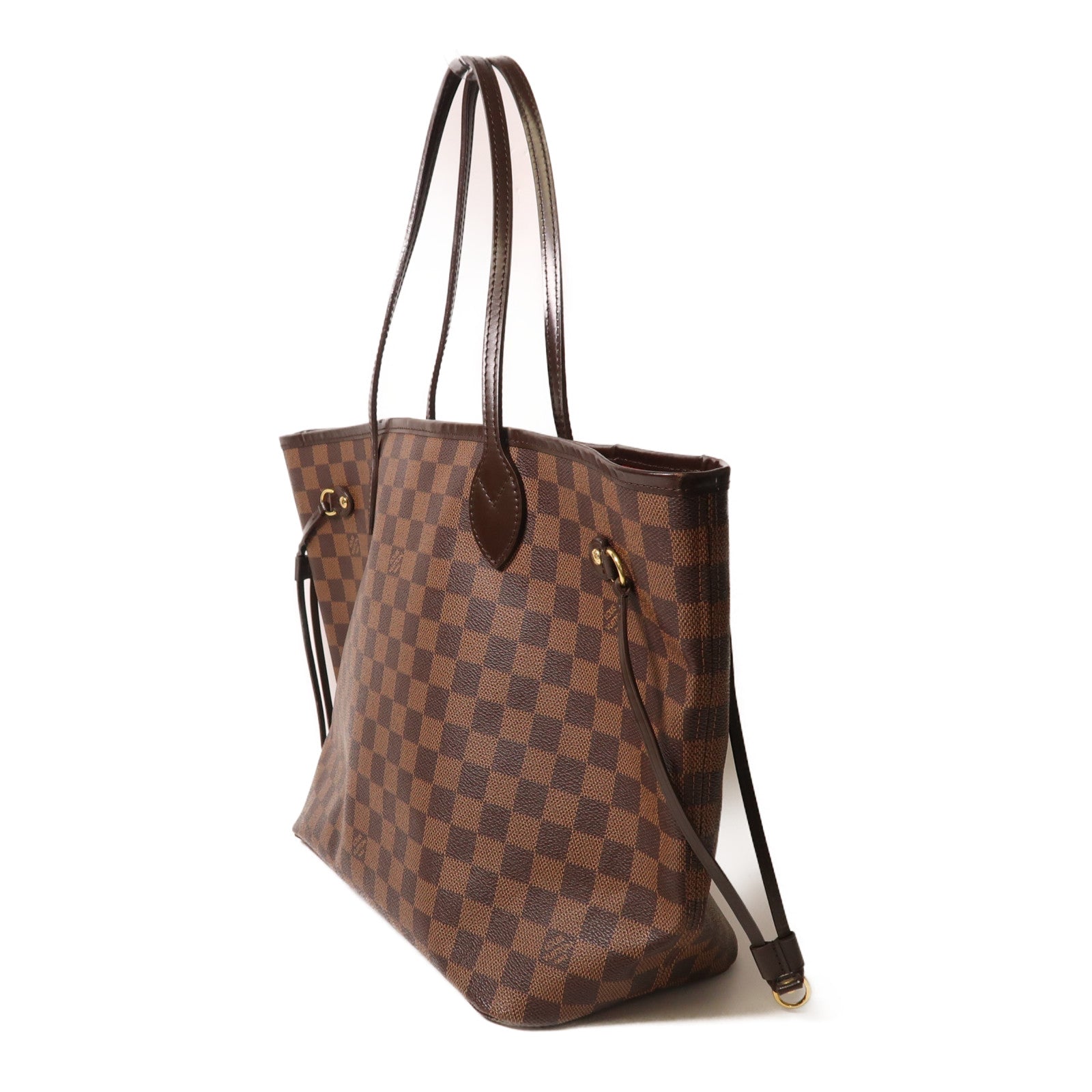 LOUIS VUITTON Damier Neverfull MM金扣肩背袋/手挽袋