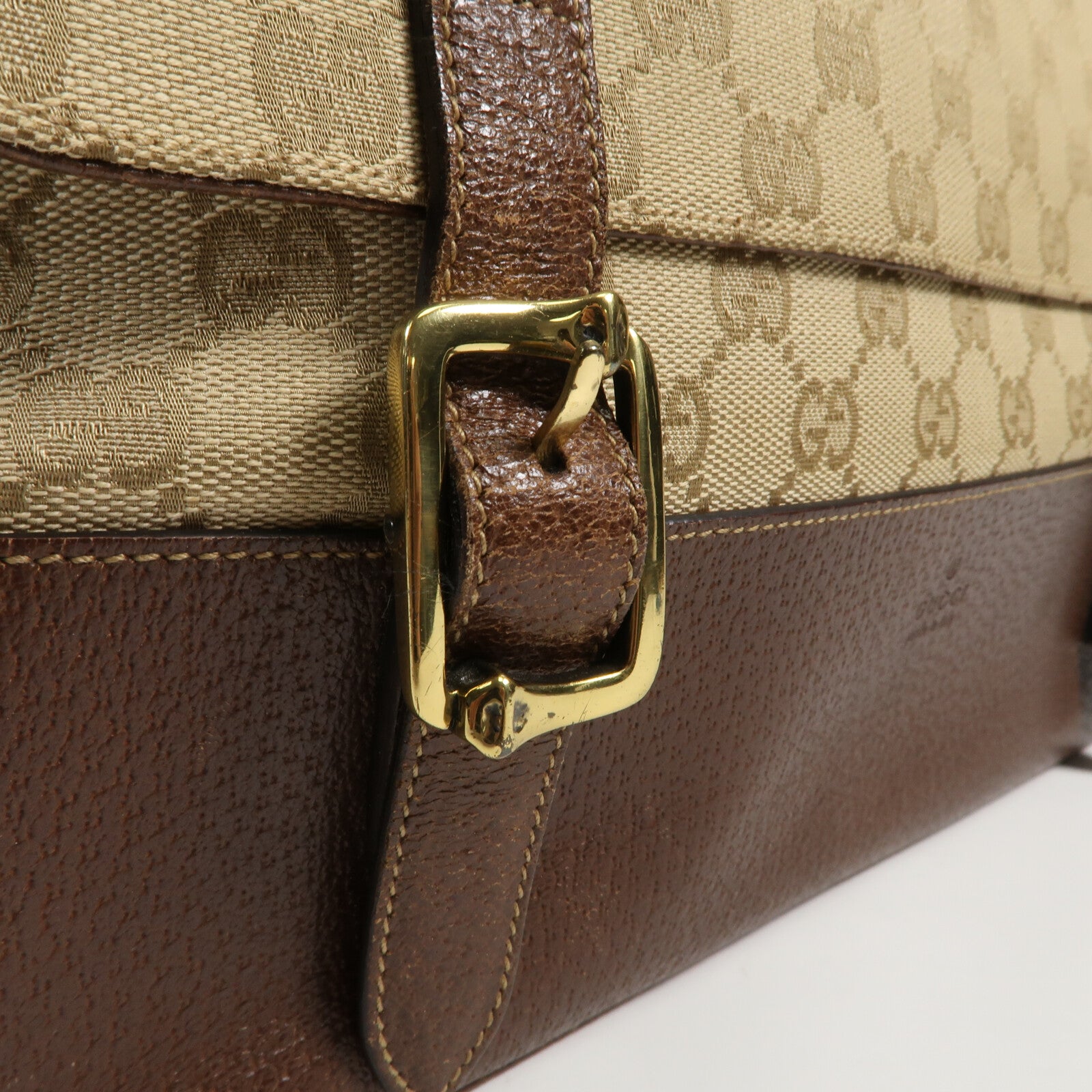 GUCCI 帆布Shoulder Bag金扣肩背袋