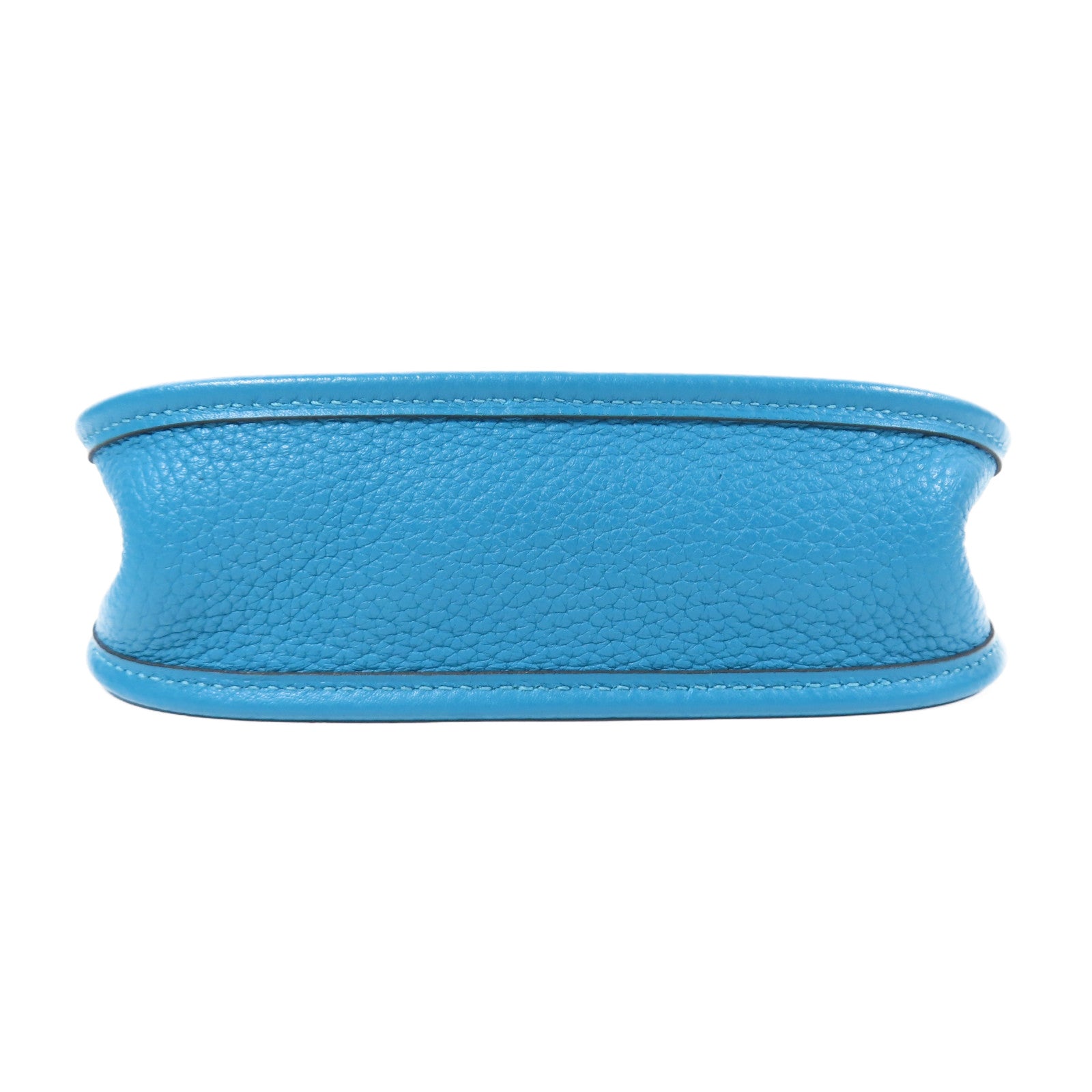 HERMES 【激減優惠】Clemence皮革Evelyne TPM銀扣肩背袋Turquoise/藍色