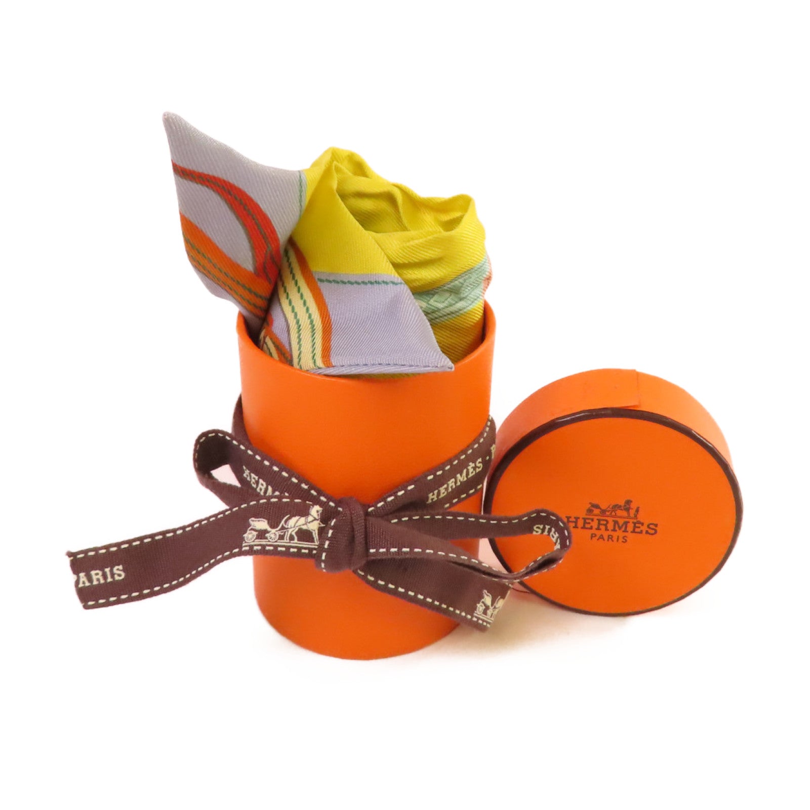HERMES 【激減優惠】絲質Twilly Scarf絲巾黃色/綠色/彩色