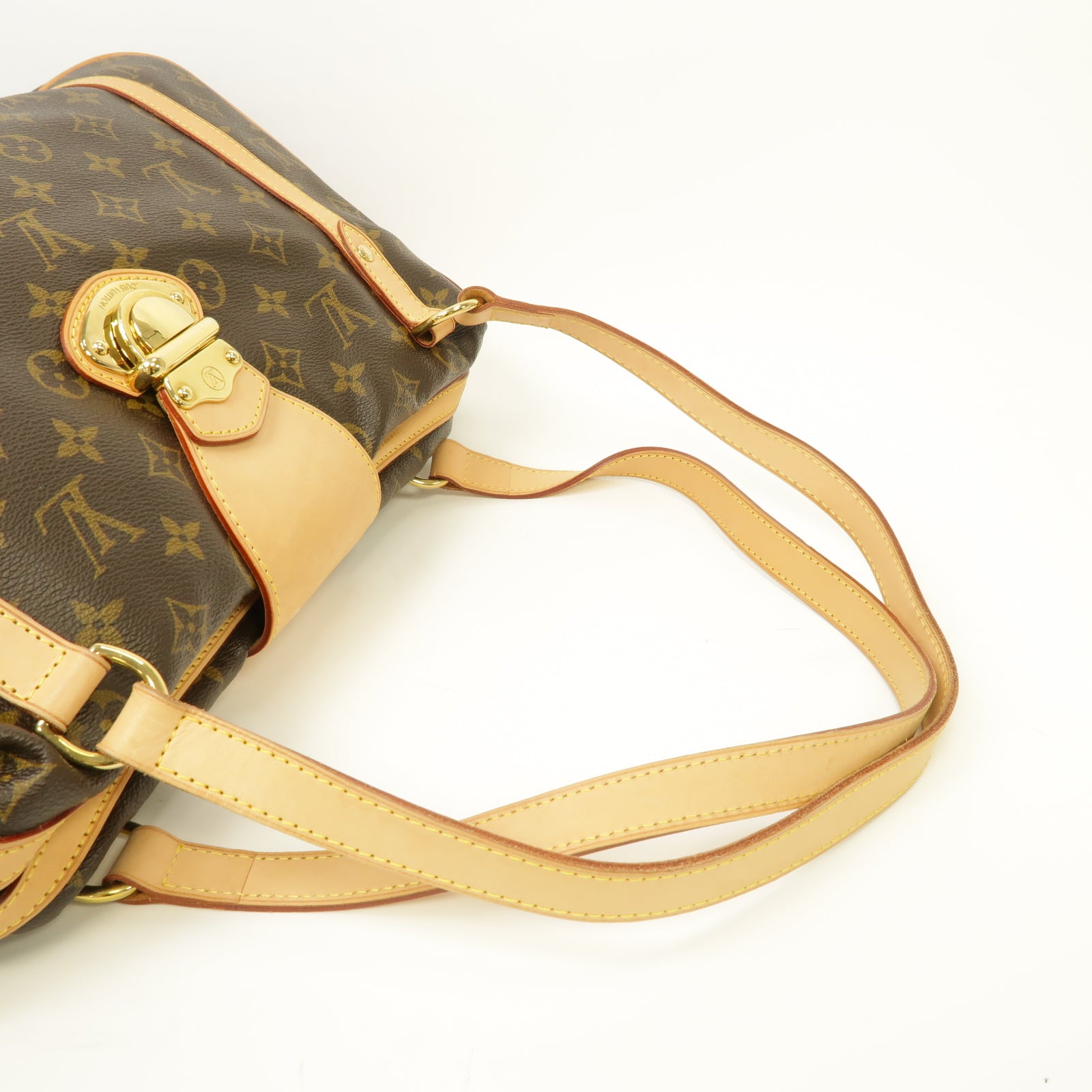 LOUIS VUITTON Monogram Stresa PM金扣肩背袋棕色