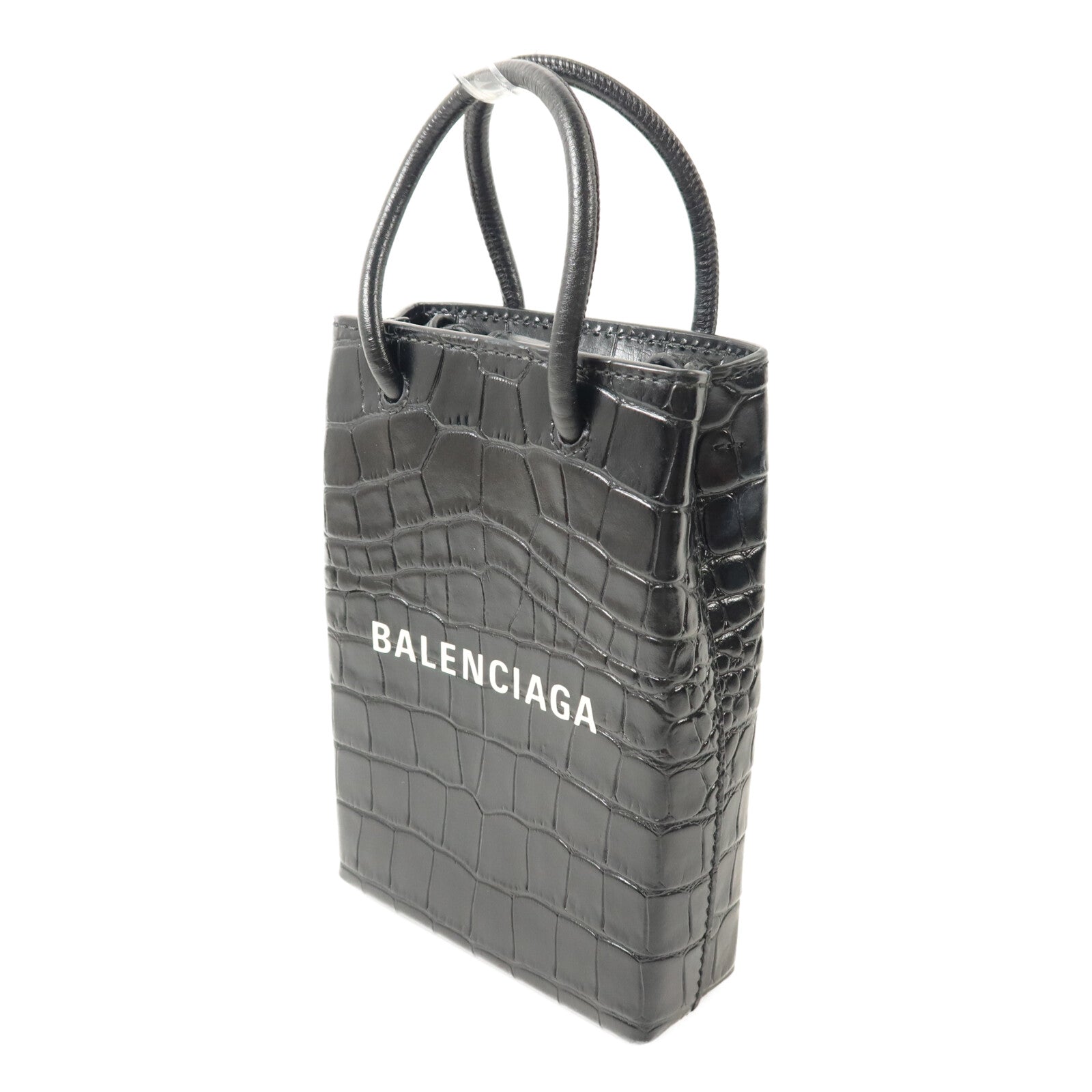 BALENCIAGA 牛皮皮革Mini Shopping Phone Holder Bag手挽肩背兩用袋