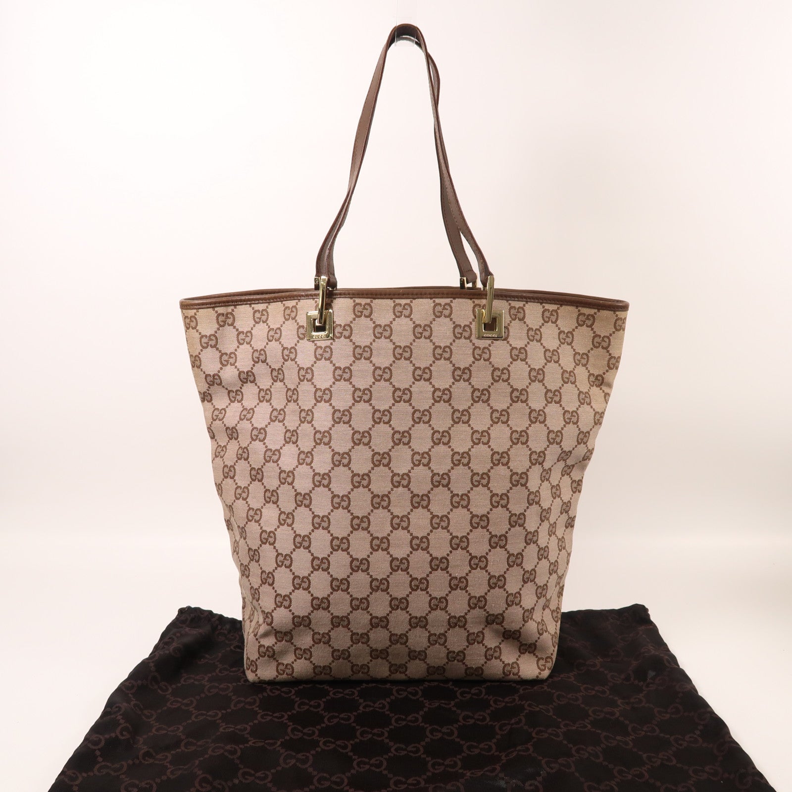 GUCCI 帆布Tote Bag金扣手挽袋
