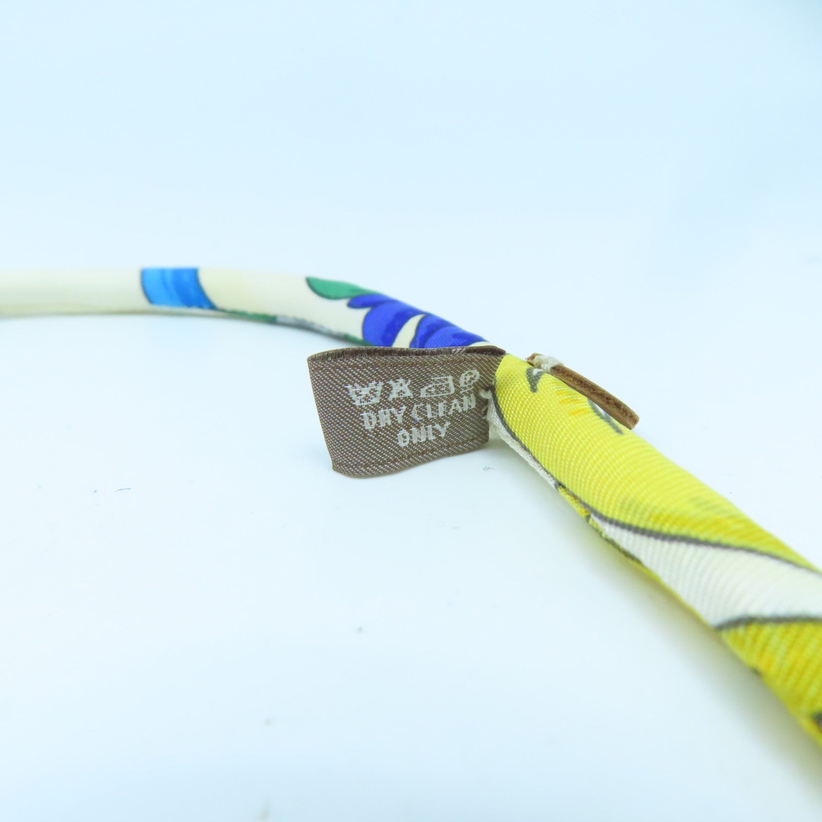 HERMES 【激減優惠】絲質Bracelet手鐲白色/藍色/黃色#16.5cm