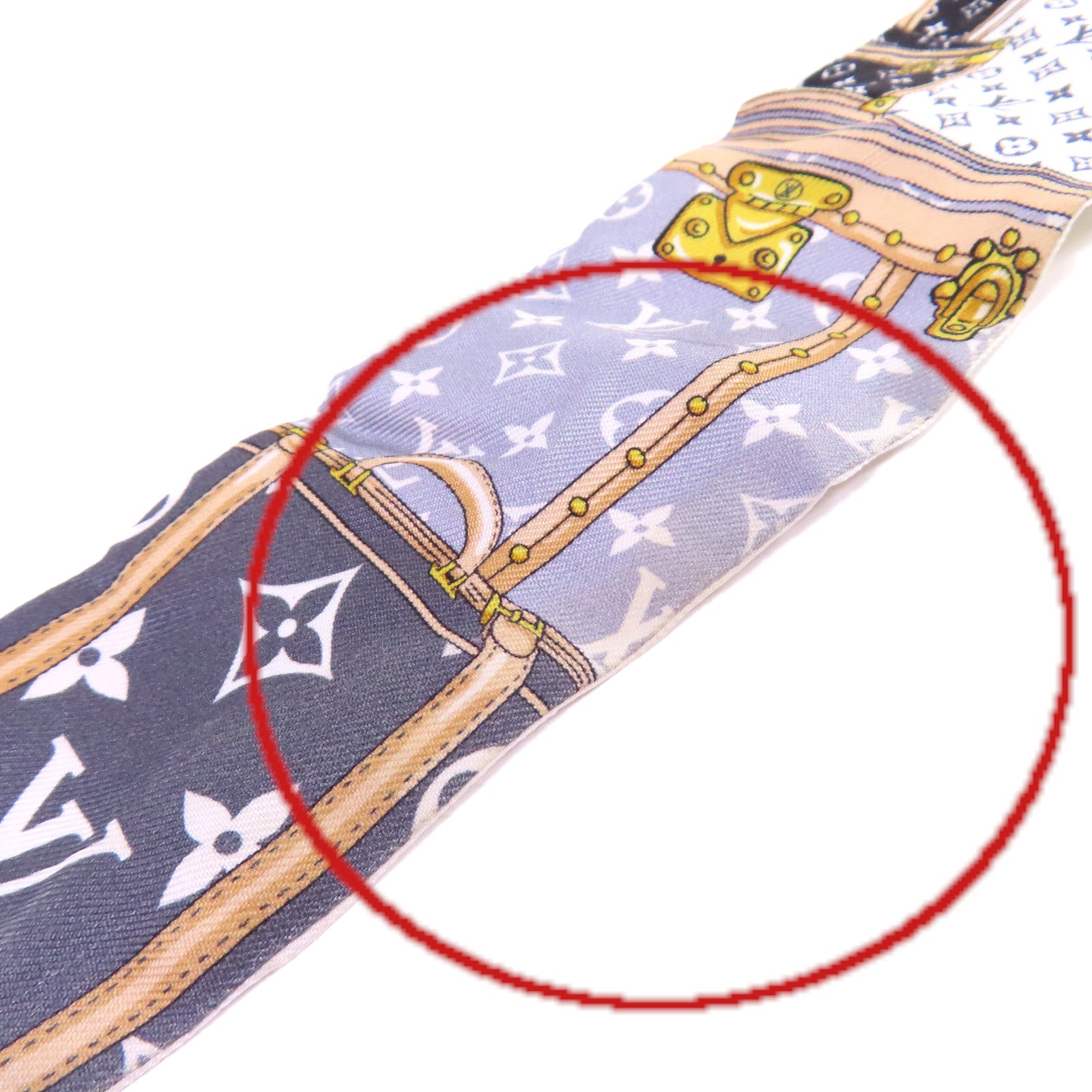 LOUIS VUITTON 絲質Let's Go BB Bandeau絲巾黑色/白色/彩色