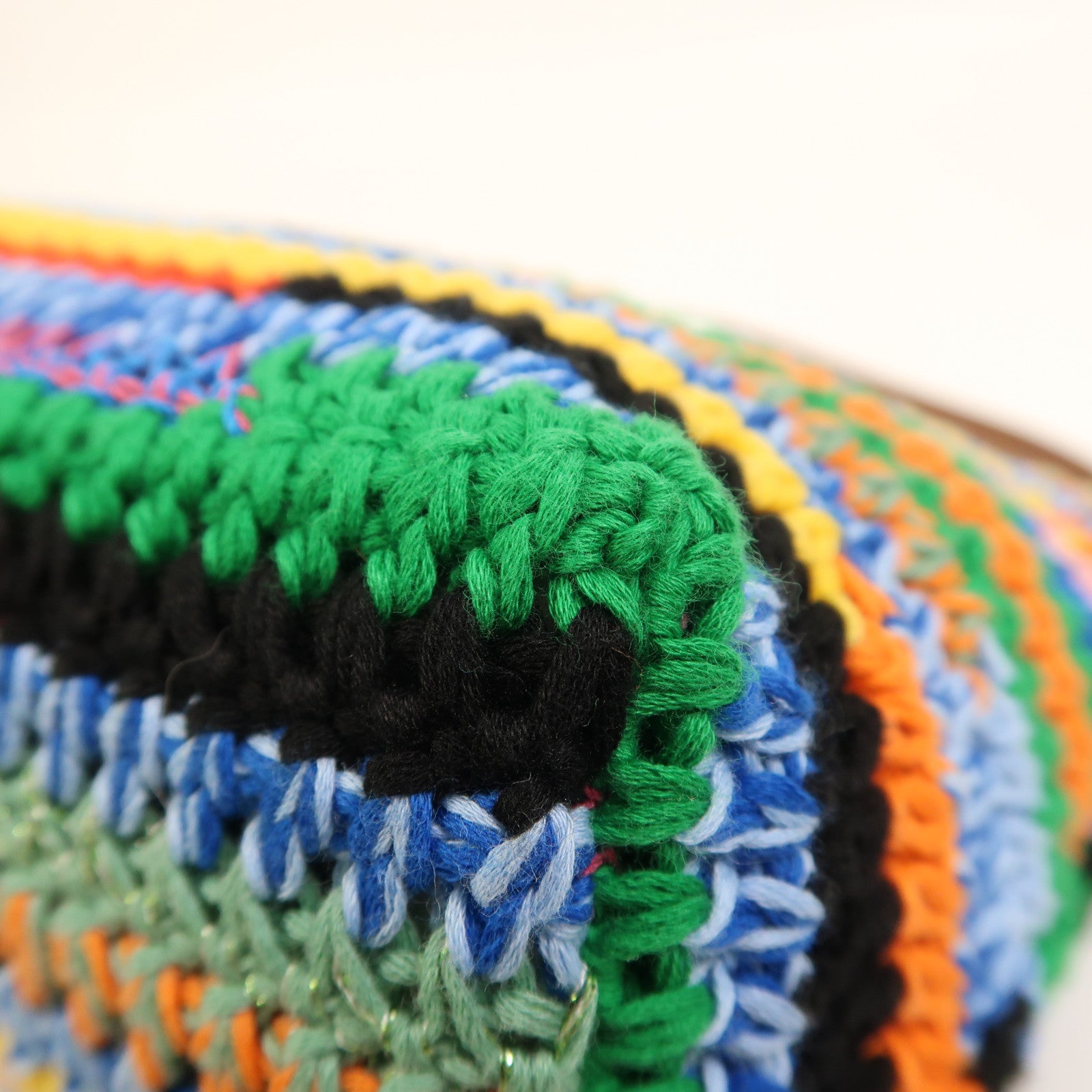 Miu Miu 棉質/牛皮皮革Crochet Pouch銀扣手挽袋