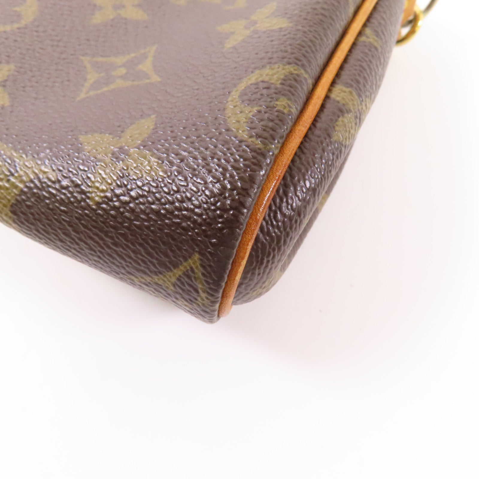 LOUIS VUITTON Monogram Eva金扣鏈帶肩背袋棕色