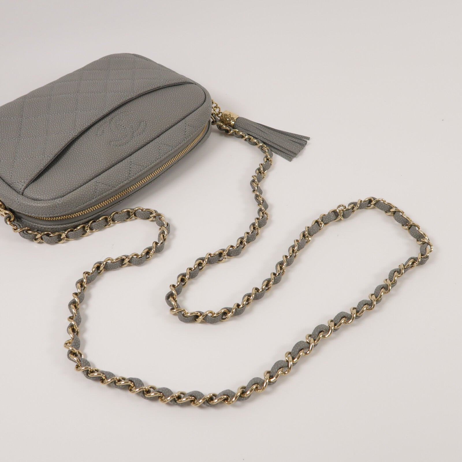 CHANEL 牛皮皮革Coco Tassel Camera Bag鏈帶肩背袋
