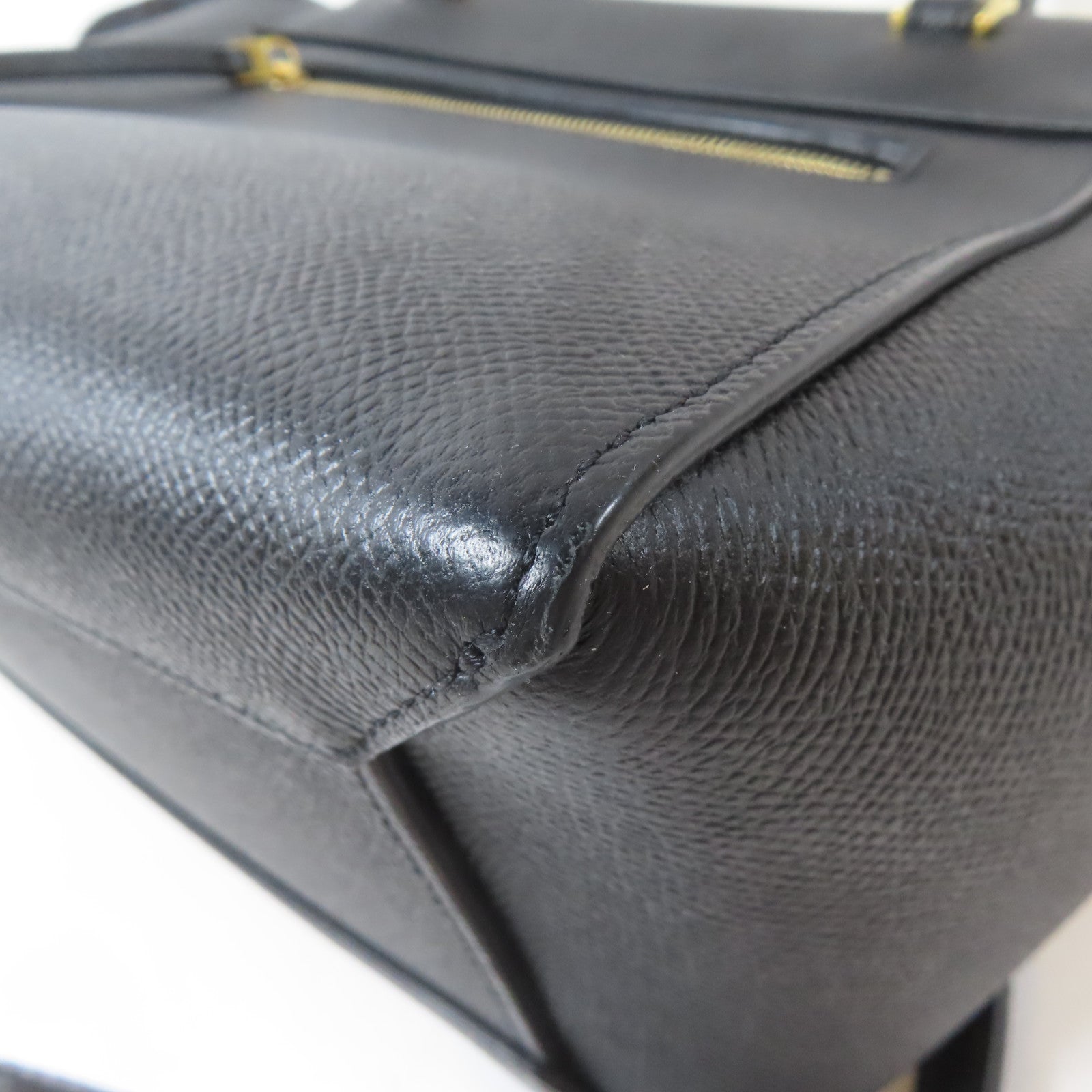 CELINE 牛皮皮革Belt Bag金扣手挽肩背兩用袋黑色