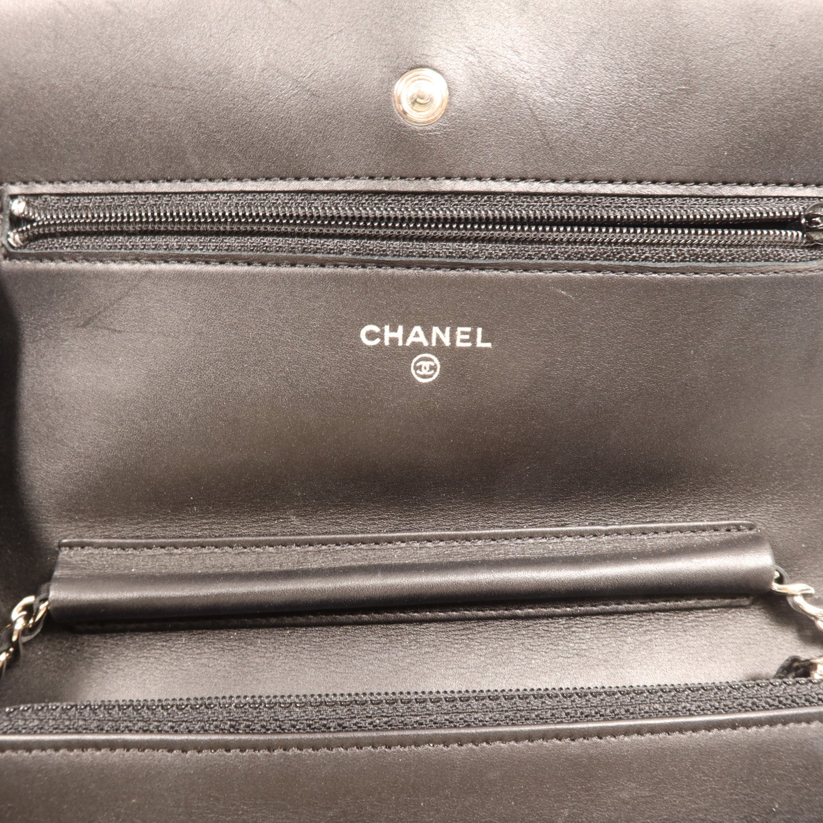CHANEL 羊皮皮革Woc銀扣鏈帶肩背袋