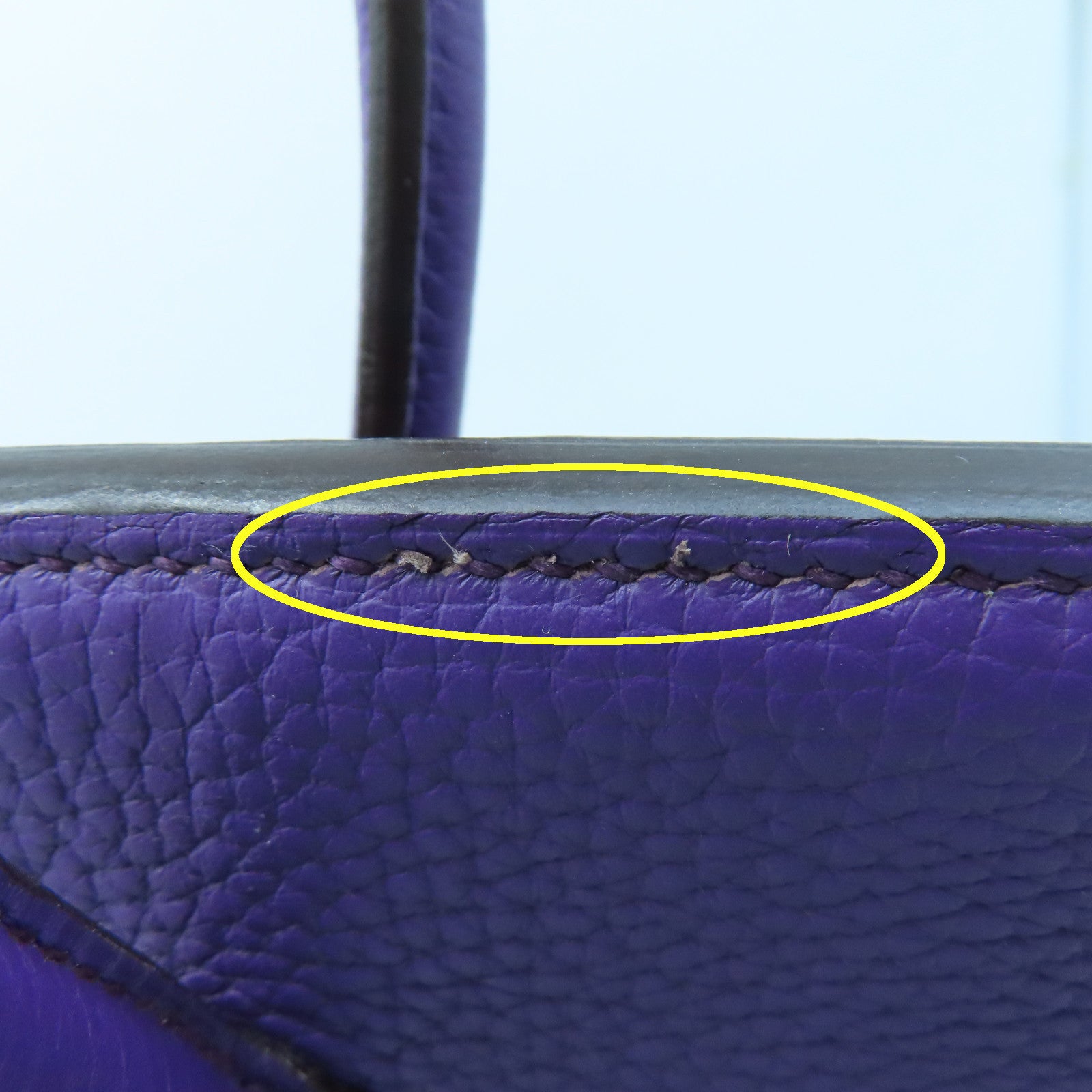 HERMES Togo Leather Birkin 35 Gold Buckle Handle Bag Anemone Purple