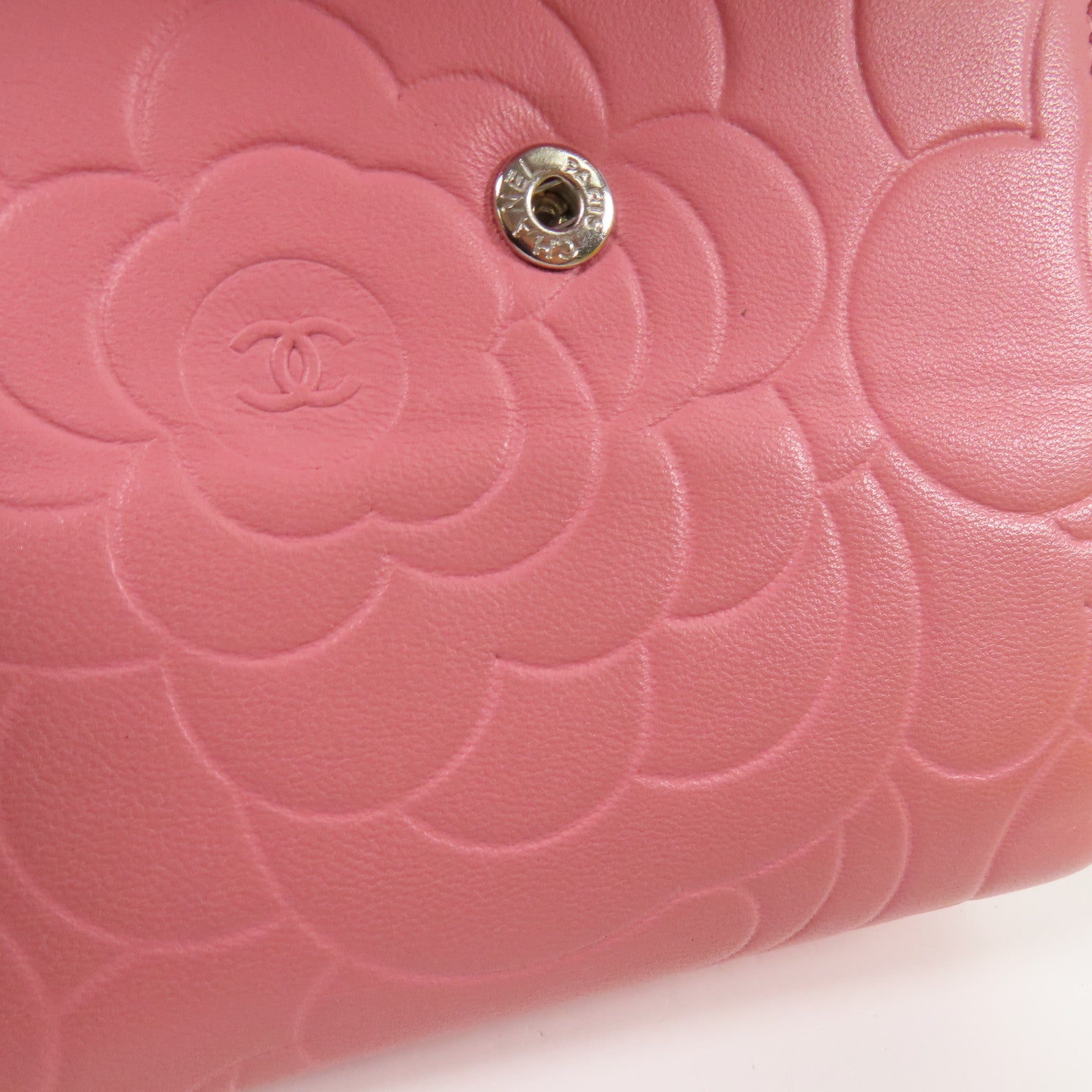 CHANEL 羊皮皮革Wallet銀扣錢包