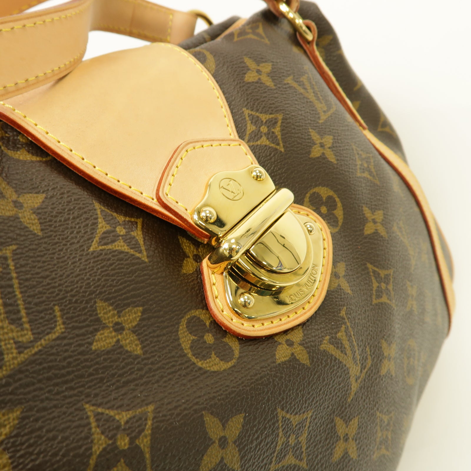 LOUIS VUITTON Monogram Stresa PM金扣肩背袋棕色