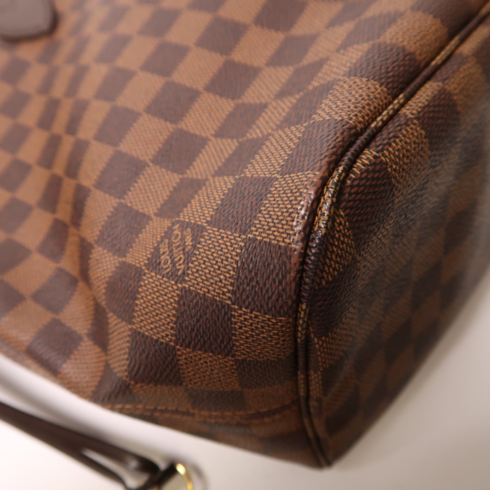 LOUIS VUITTON Damier Neverfull MM金扣肩背袋/手挽袋