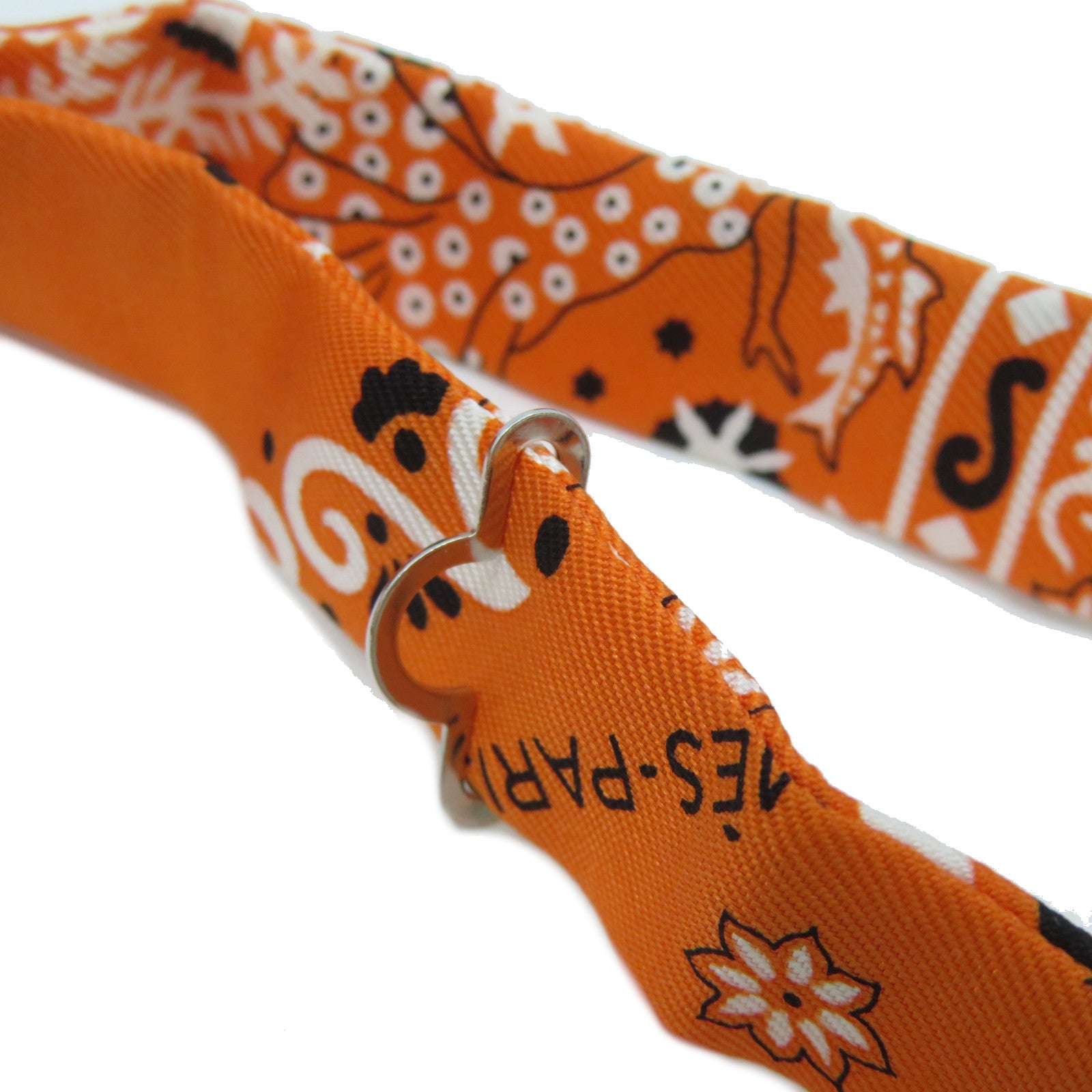 HERMES 【激減優惠】絲質Bowtie銀扣煲呔(蝶形領結)橙色/白色