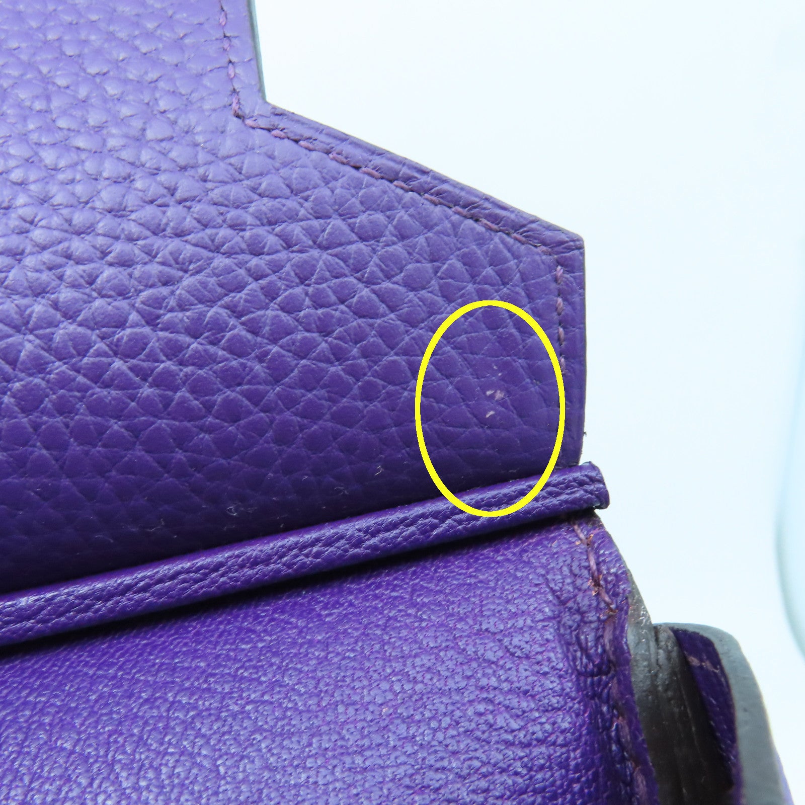 HERMES Togo Leather Birkin 35 Gold Buckle Handle Bag Anemone Purple