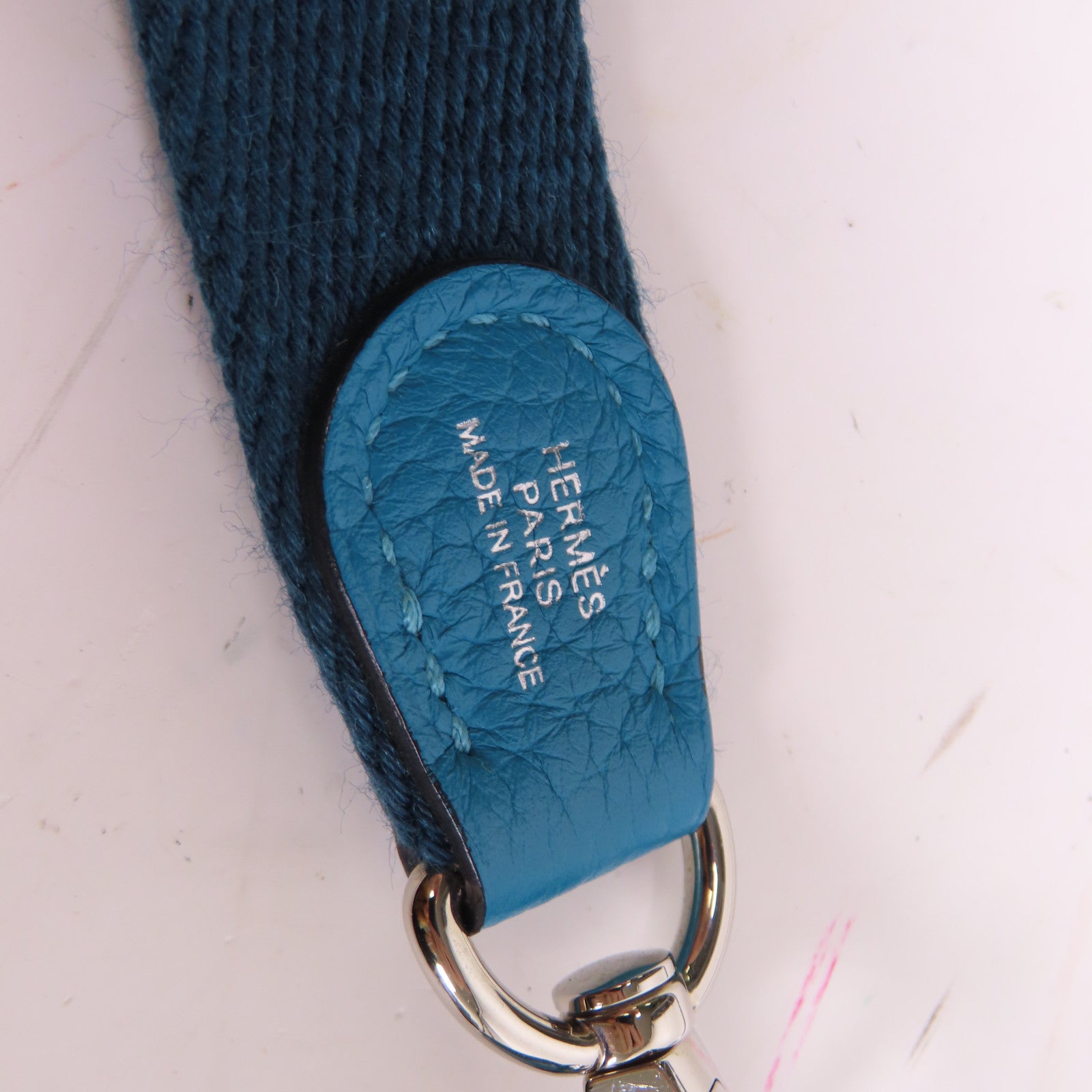 HERMES 【激減優惠】Clemence皮革Evelyne TPM銀扣肩背袋Turquoise/藍色