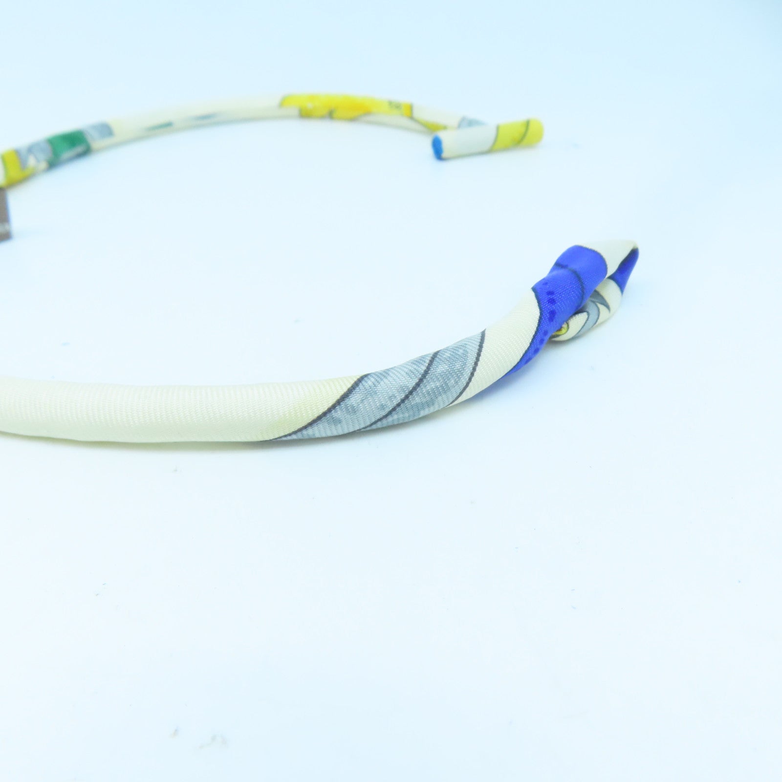 HERMES 【激減優惠】絲質Bracelet手鐲白色/藍色/黃色#16.5cm