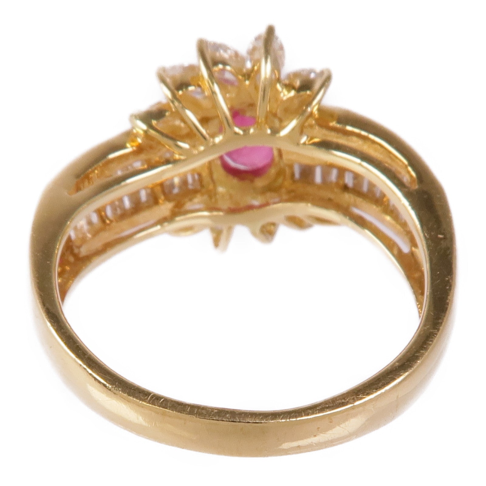 JEWELRY 【激減優惠】18K黃金Ruby Ring紅寶石/鑽石戒指US#5.75