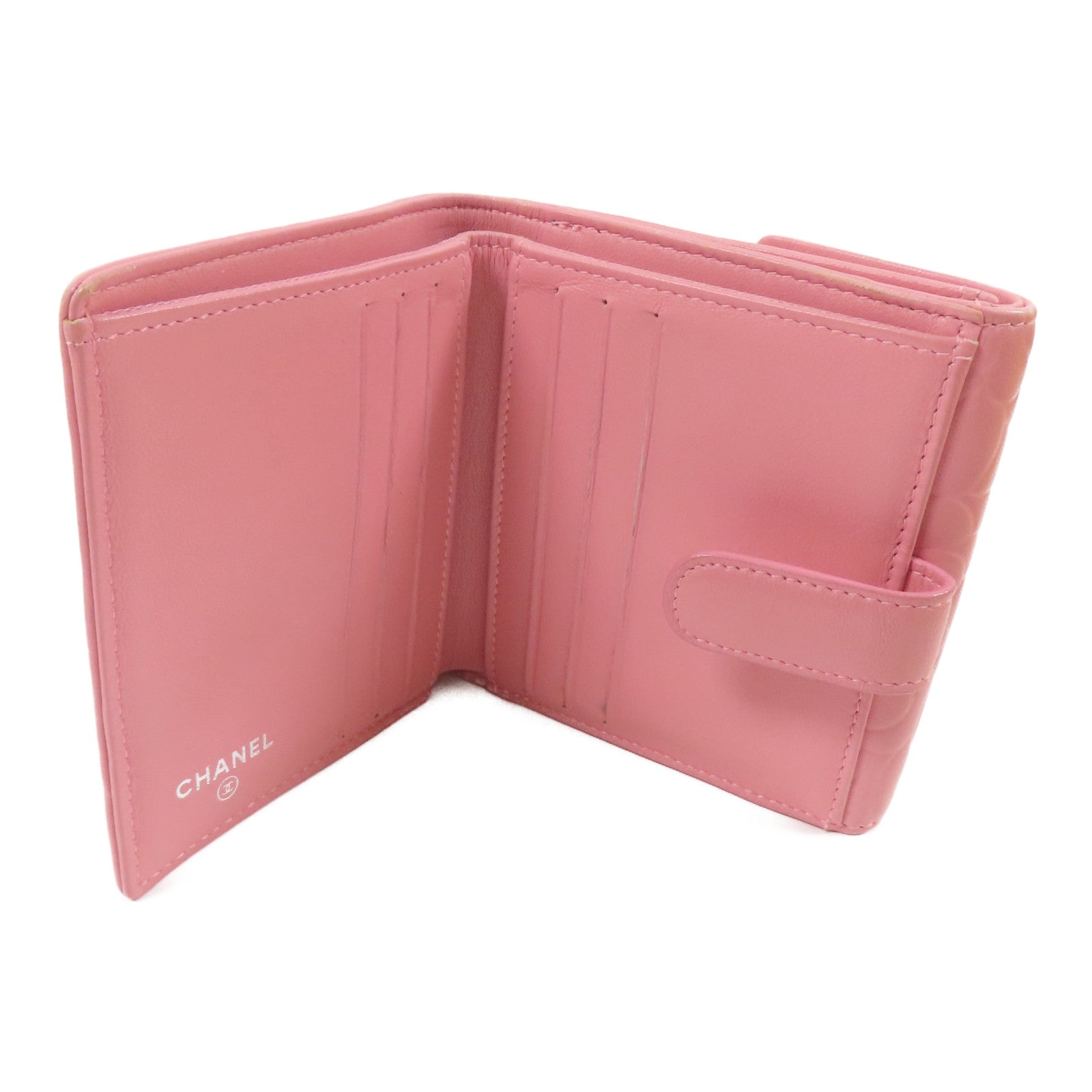CHANEL 羊皮皮革Wallet銀扣錢包