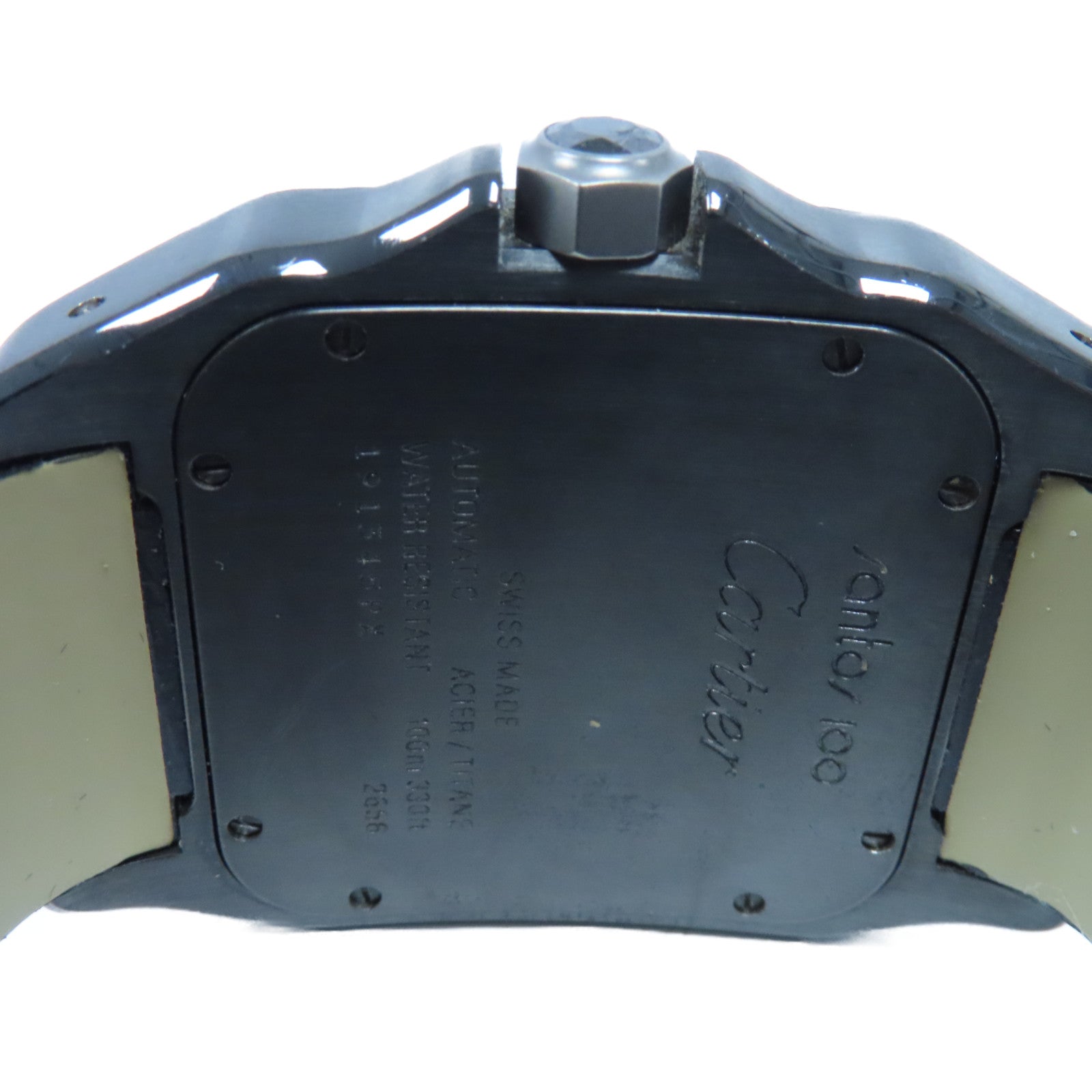 CARTIER Santos 100不鏽鋼/鈦金屬手錶自動機芯黑色