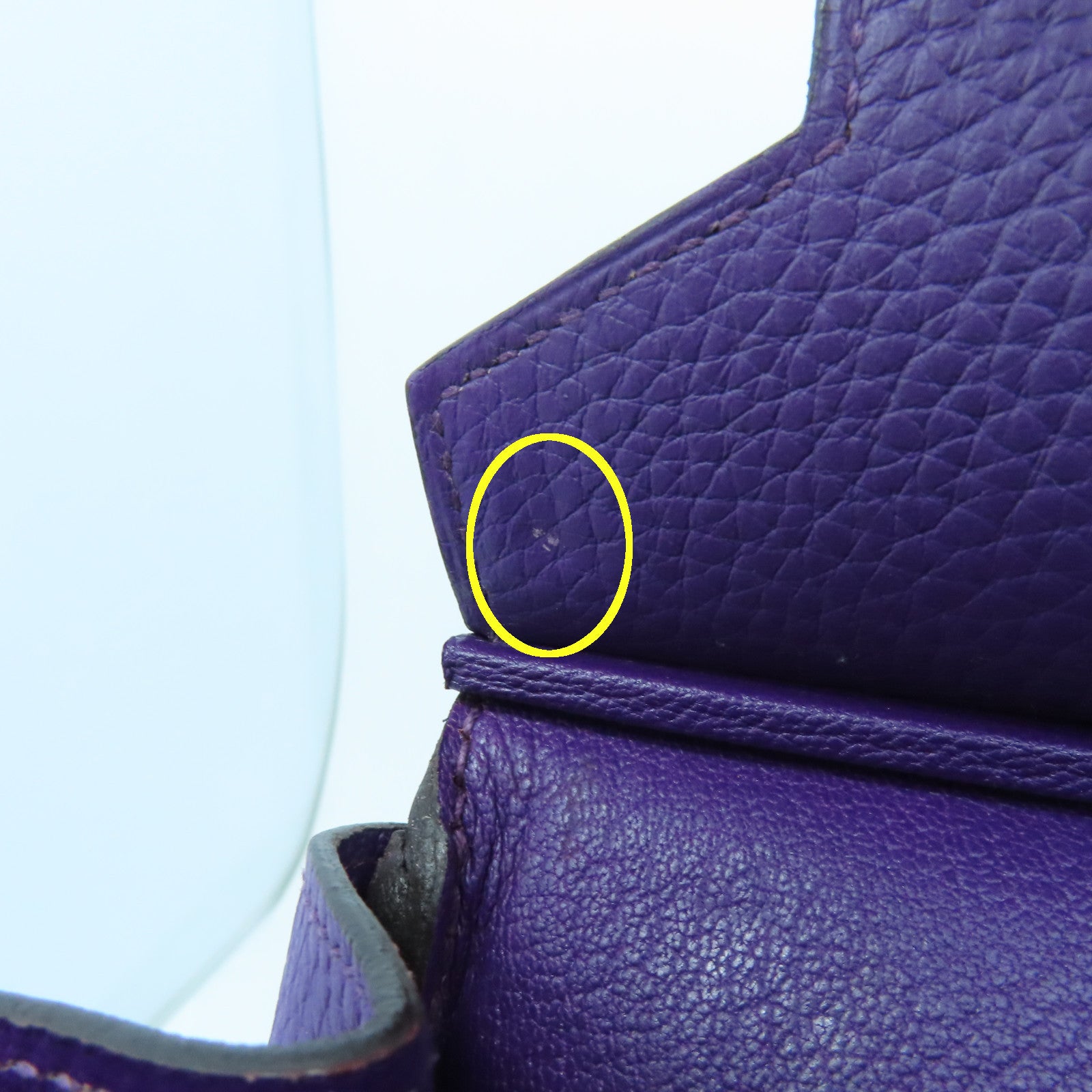 HERMES Togo Leather Birkin 35 Gold Buckle Handle Bag Anemone Purple