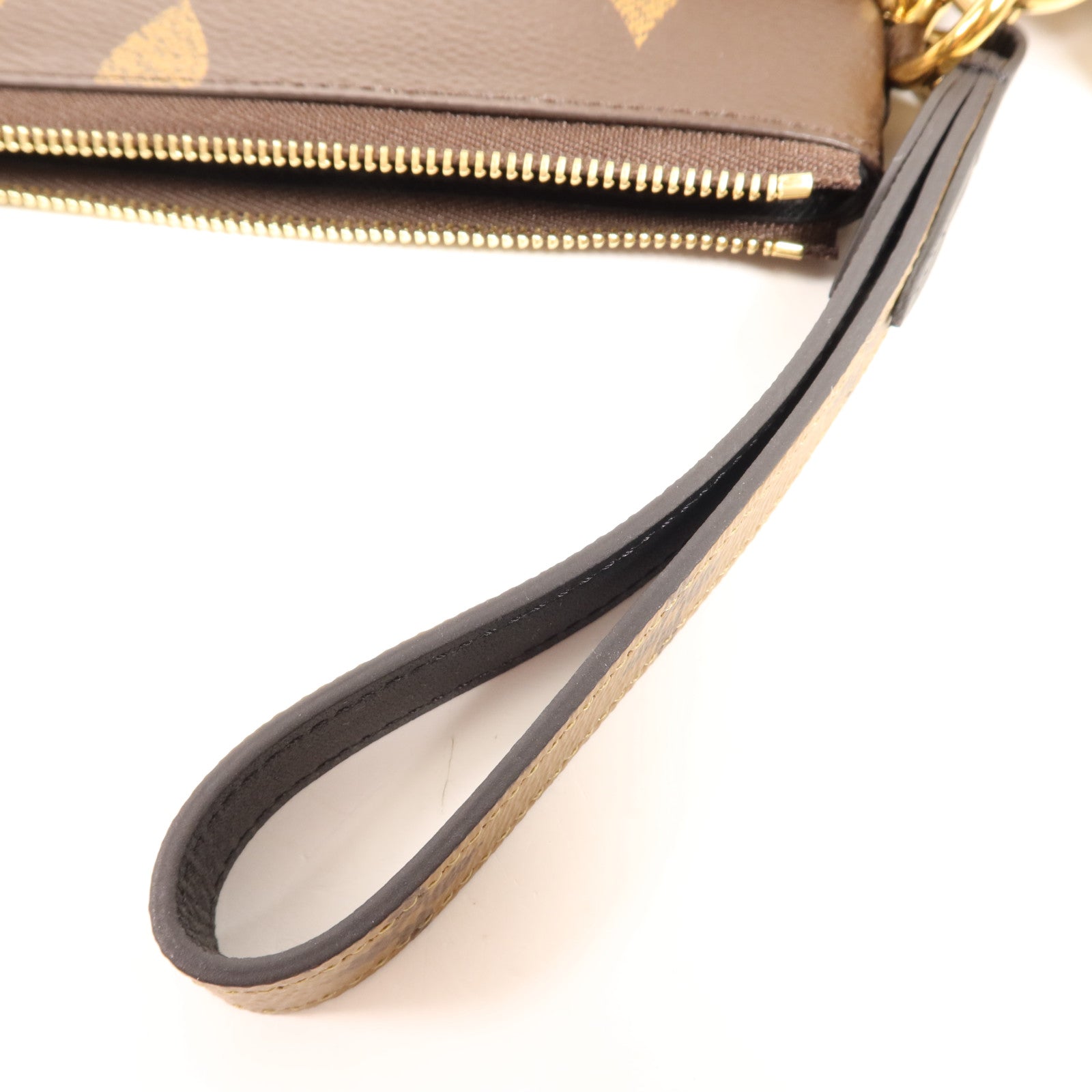 LOUIS VUITTON Monogram Reverse Pochette Trio金扣手拿包