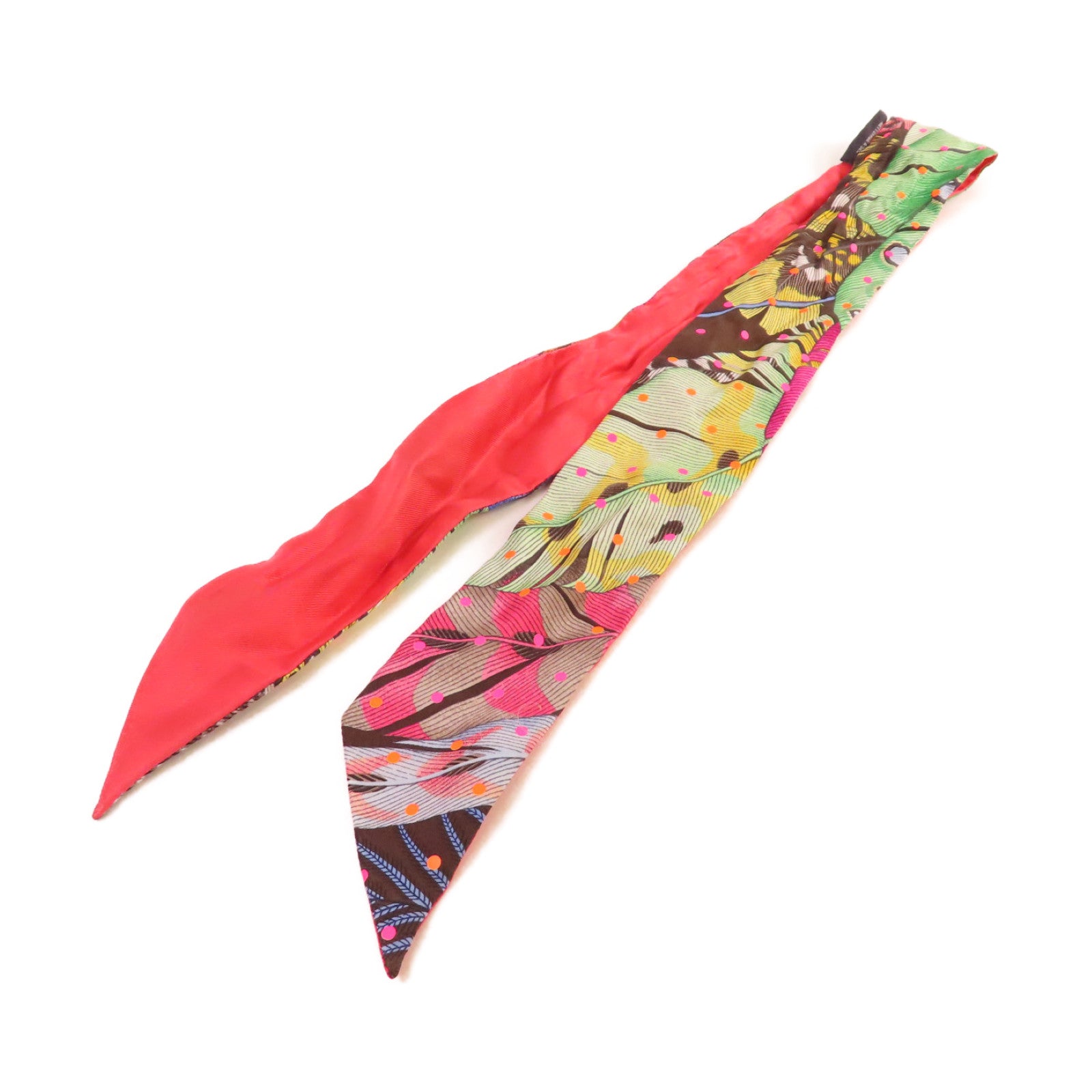 HERMES 絲質Twilly Scarf絲巾粉紅/紫色/彩色
