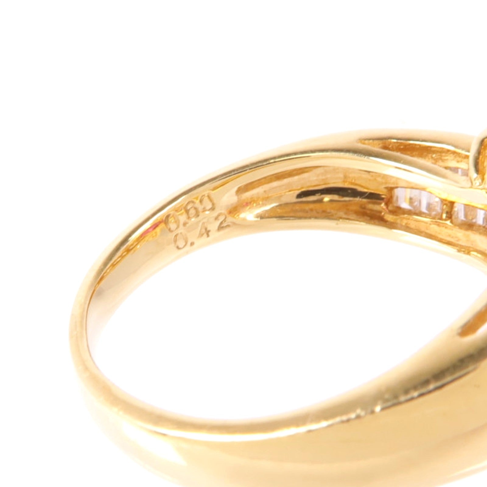 JEWELRY 18K黃金Ruby Ring紅寶石/鑽石戒指US#5.75